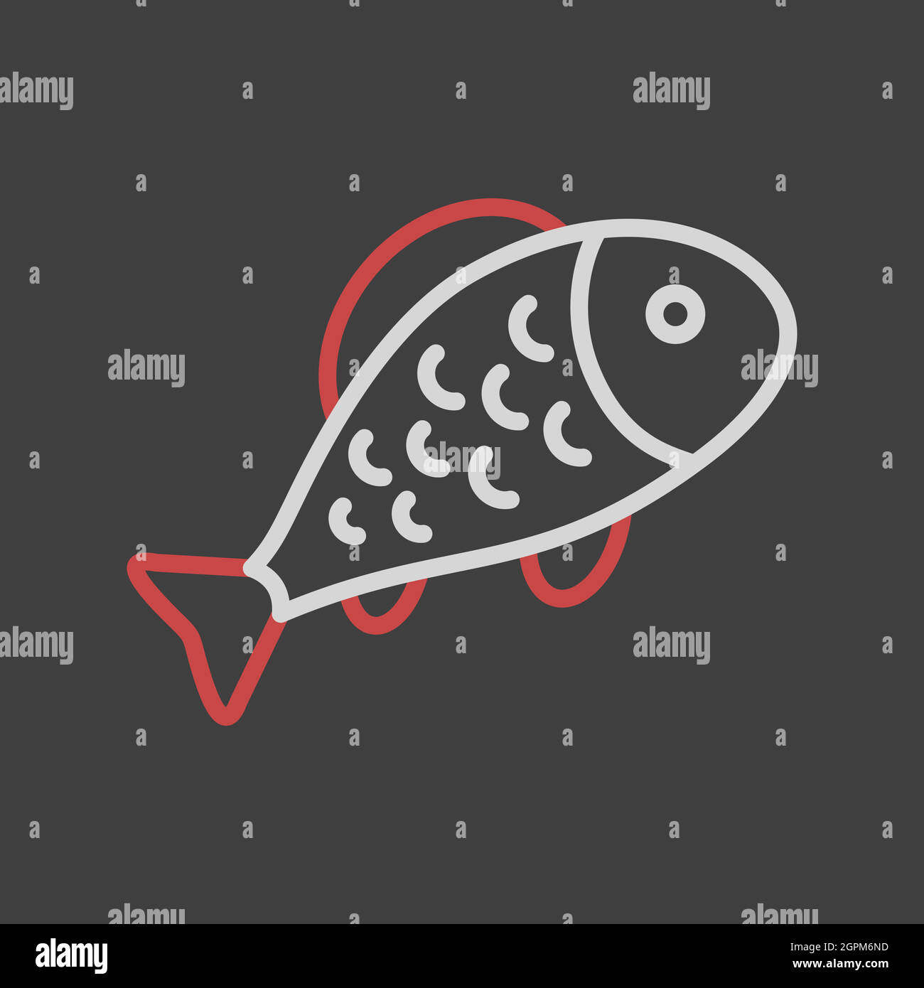 Fish vector flat icon. Farm animal sign Stock Vector