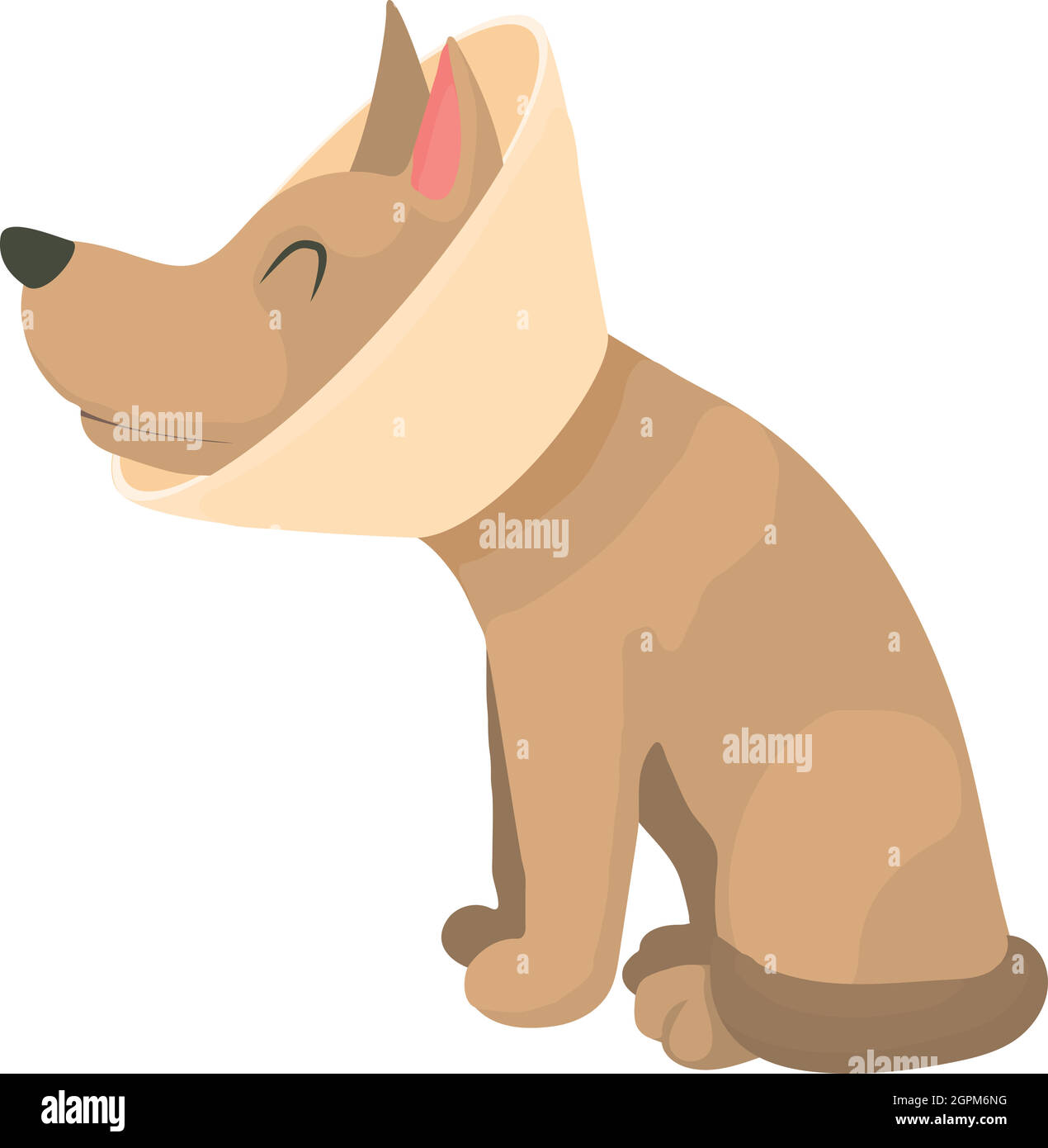 Sick dog icon, cartoon style Stock Vector