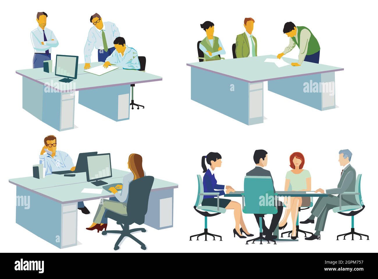 Business meeting and advice, meeting in a team Stock Vector