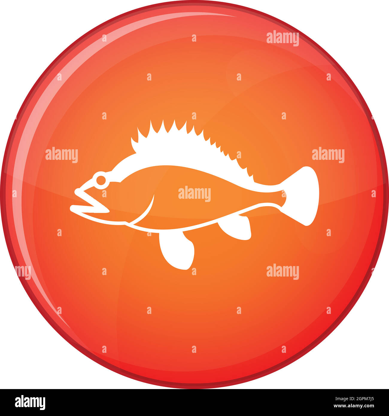 Rose fish, Sebastes norvegicus icon, flat style Stock Vector Image ...