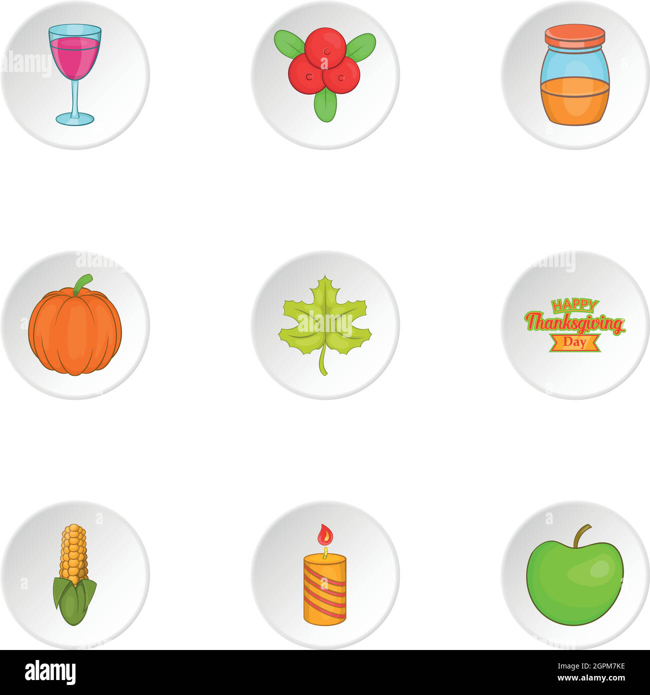 Thanksgiving day icons set, cartoon style Stock Vector Image & Art - Alamy