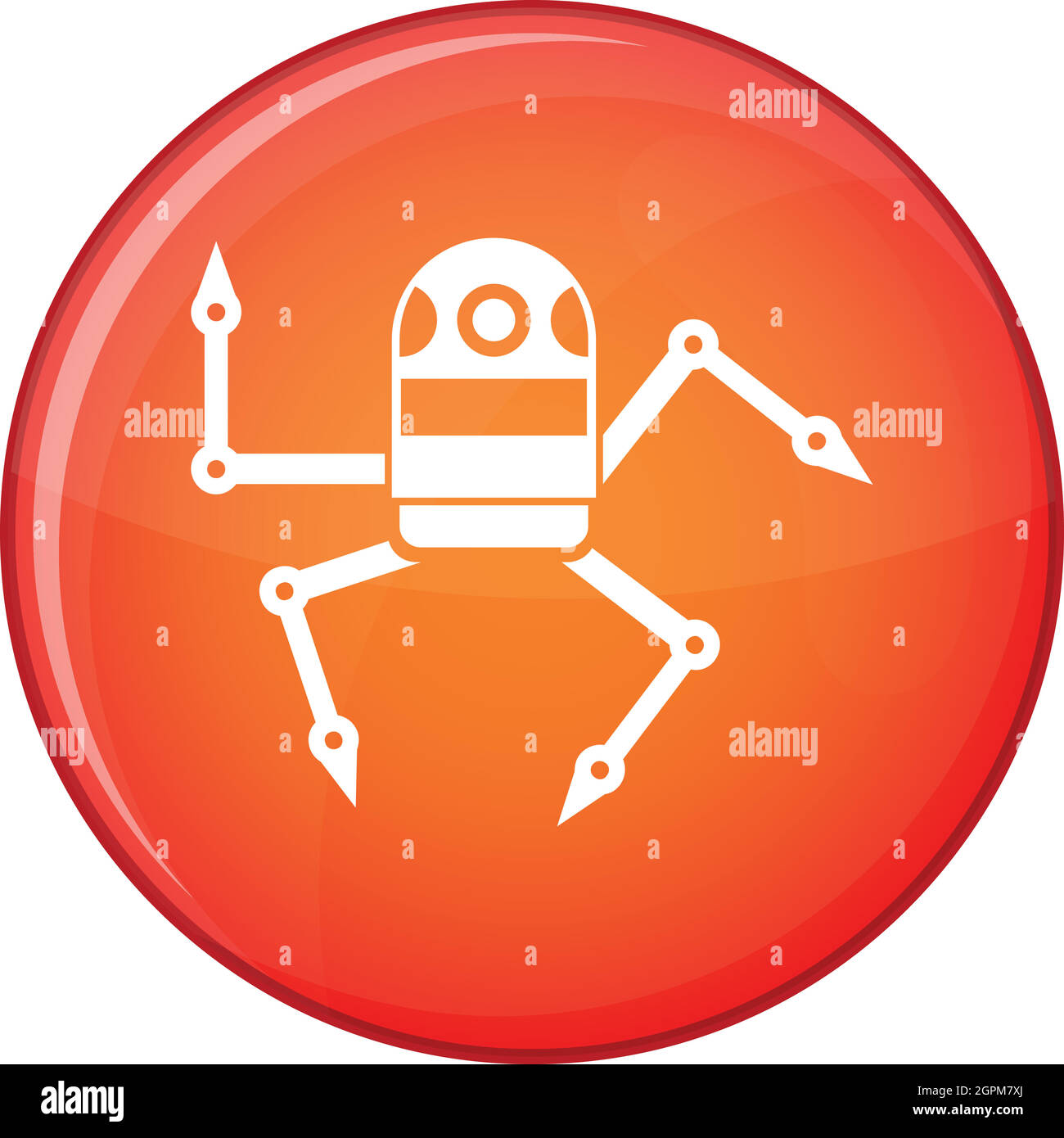 Spider robot icon, flat style Stock Vector