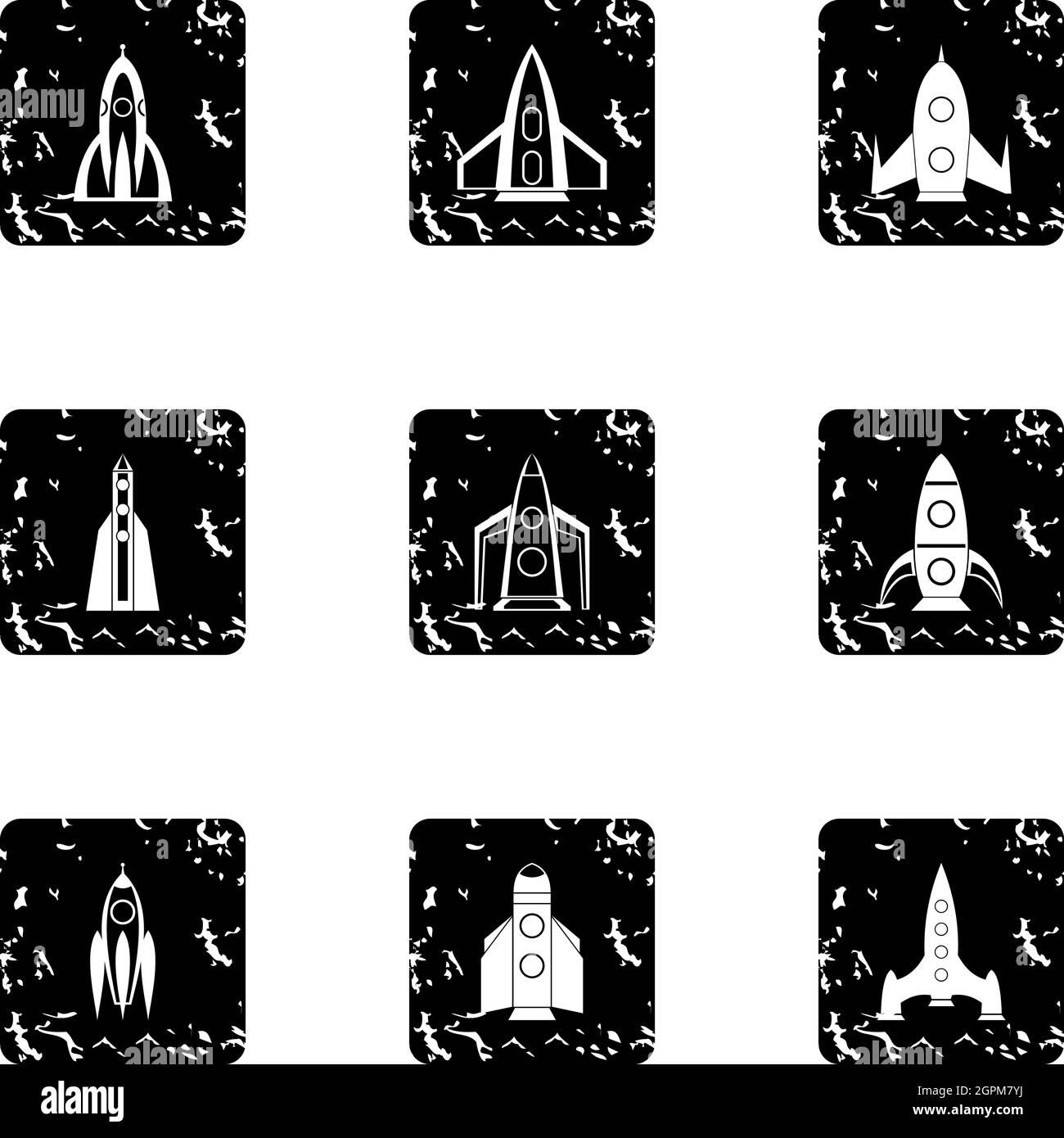 Space rockets vector Black and White Stock Photos & Images - Alamy