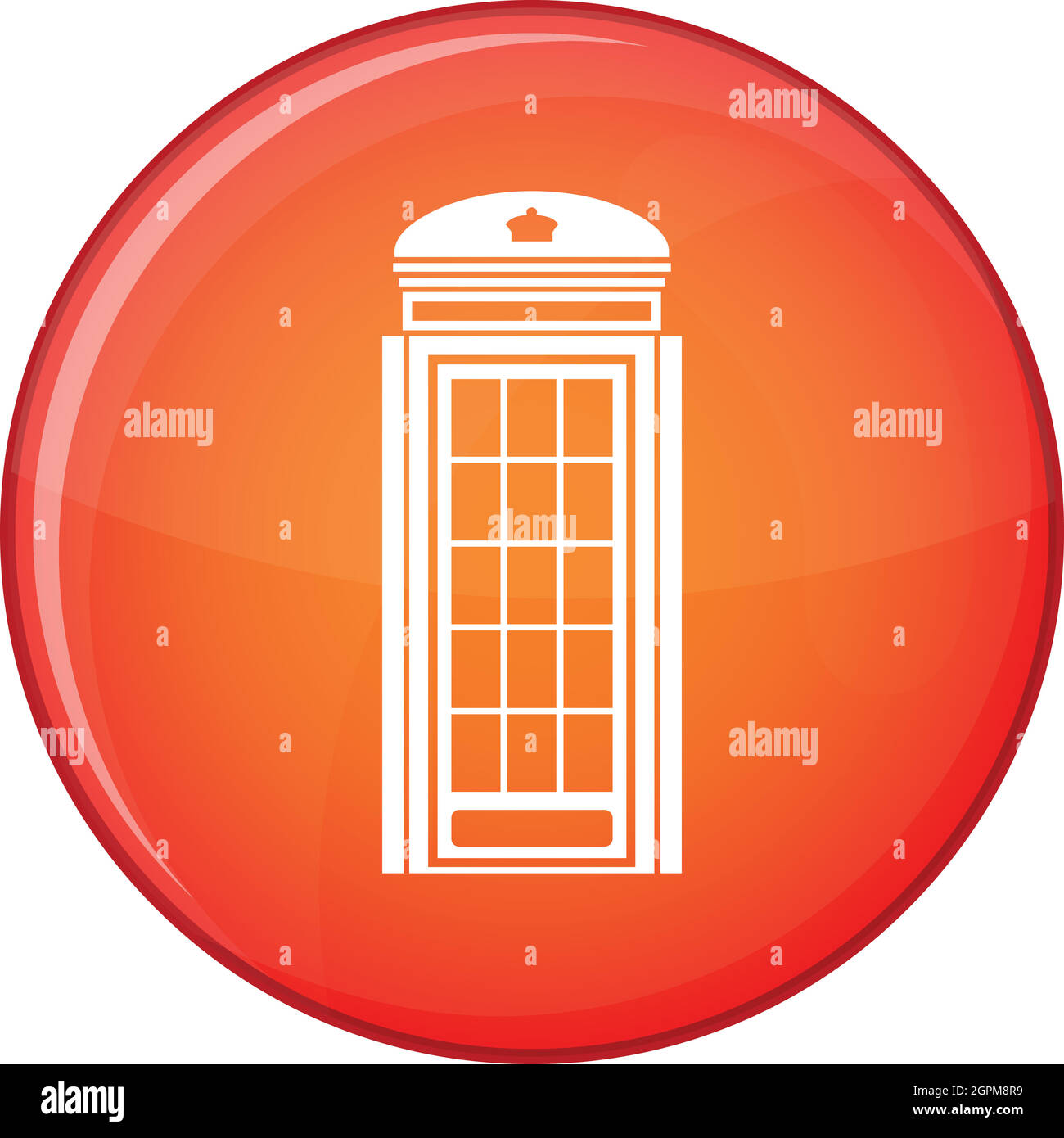 Phone booth icon, flat style Stock Vector