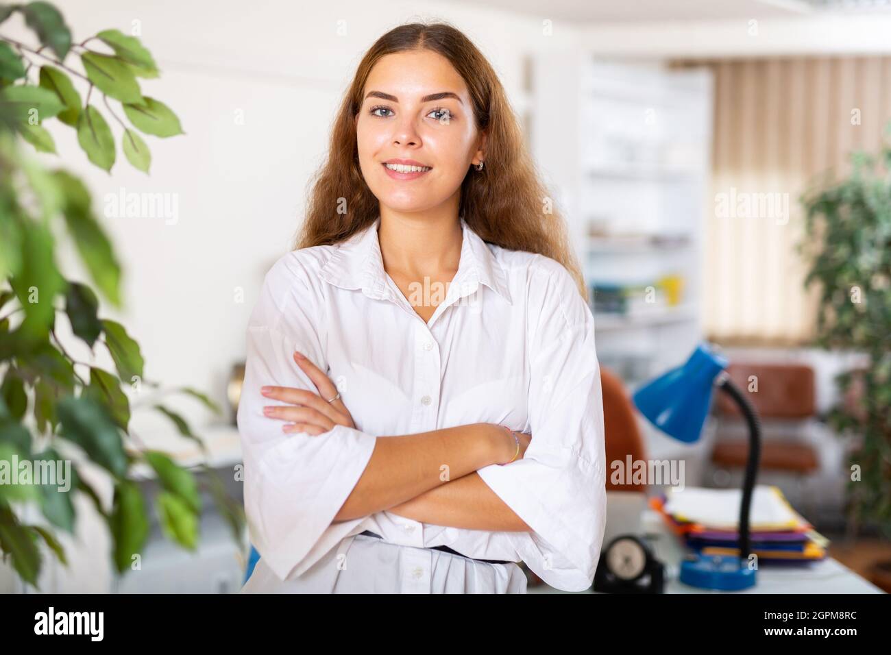 Portrait of young female clerical worker Stock Photo