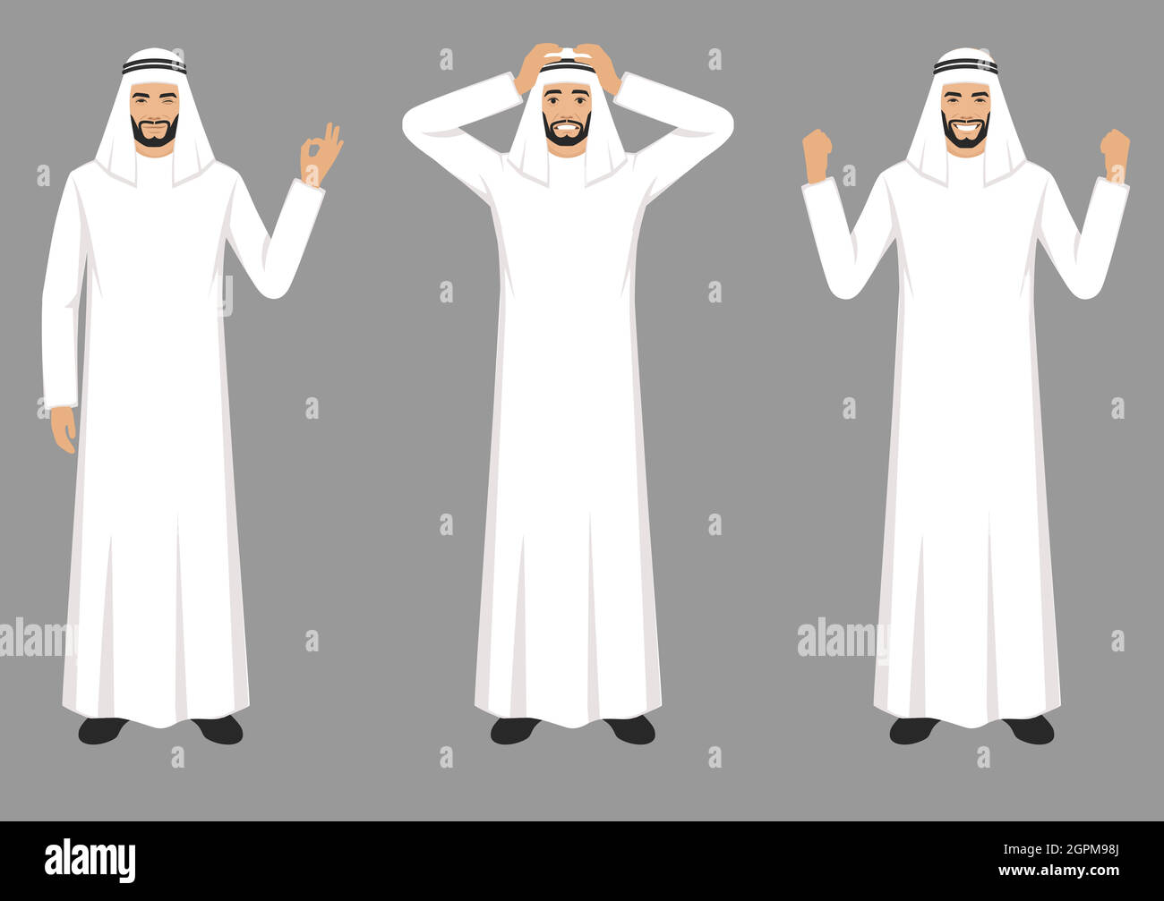 vector arab businessman expressions Stock Vector