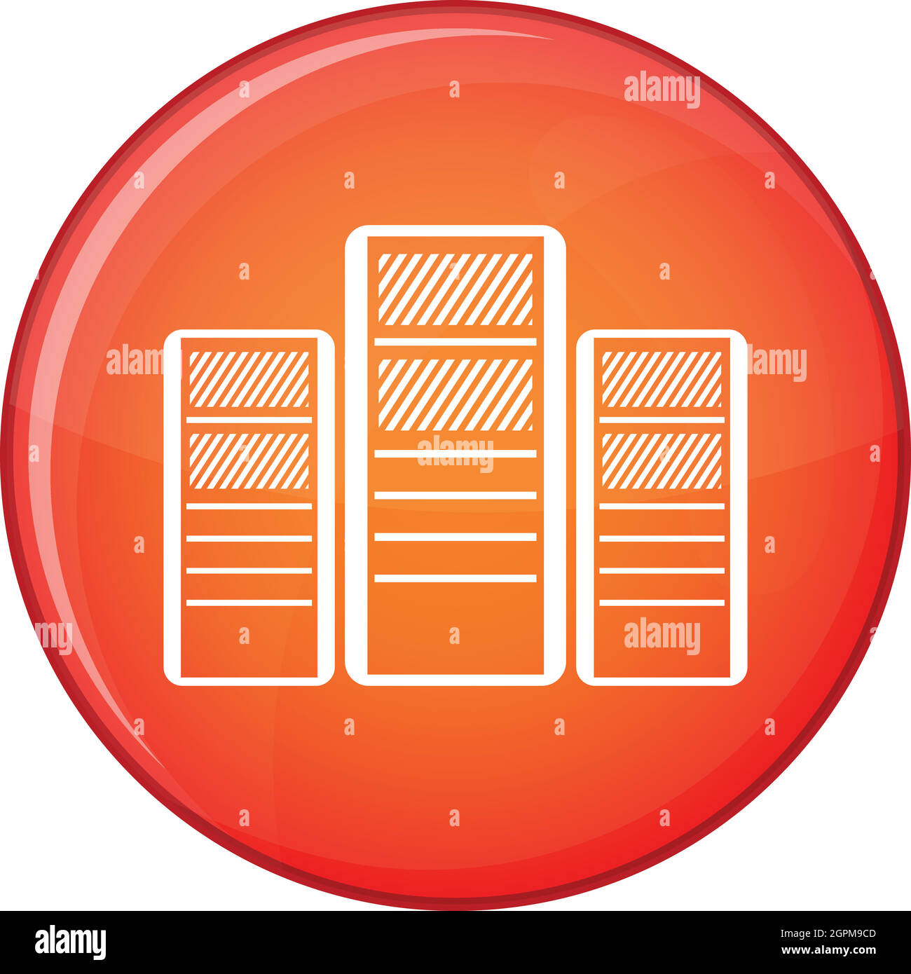 Database servers icon, flat style Stock Vector