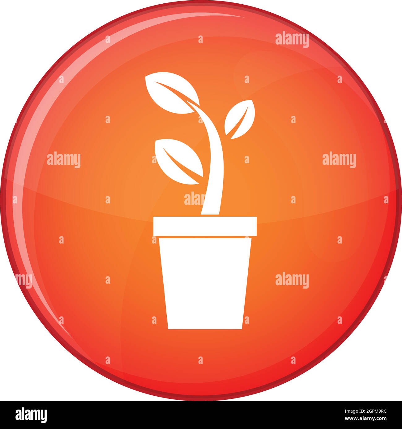 Sprout in pot icon, flat style Stock Vector
