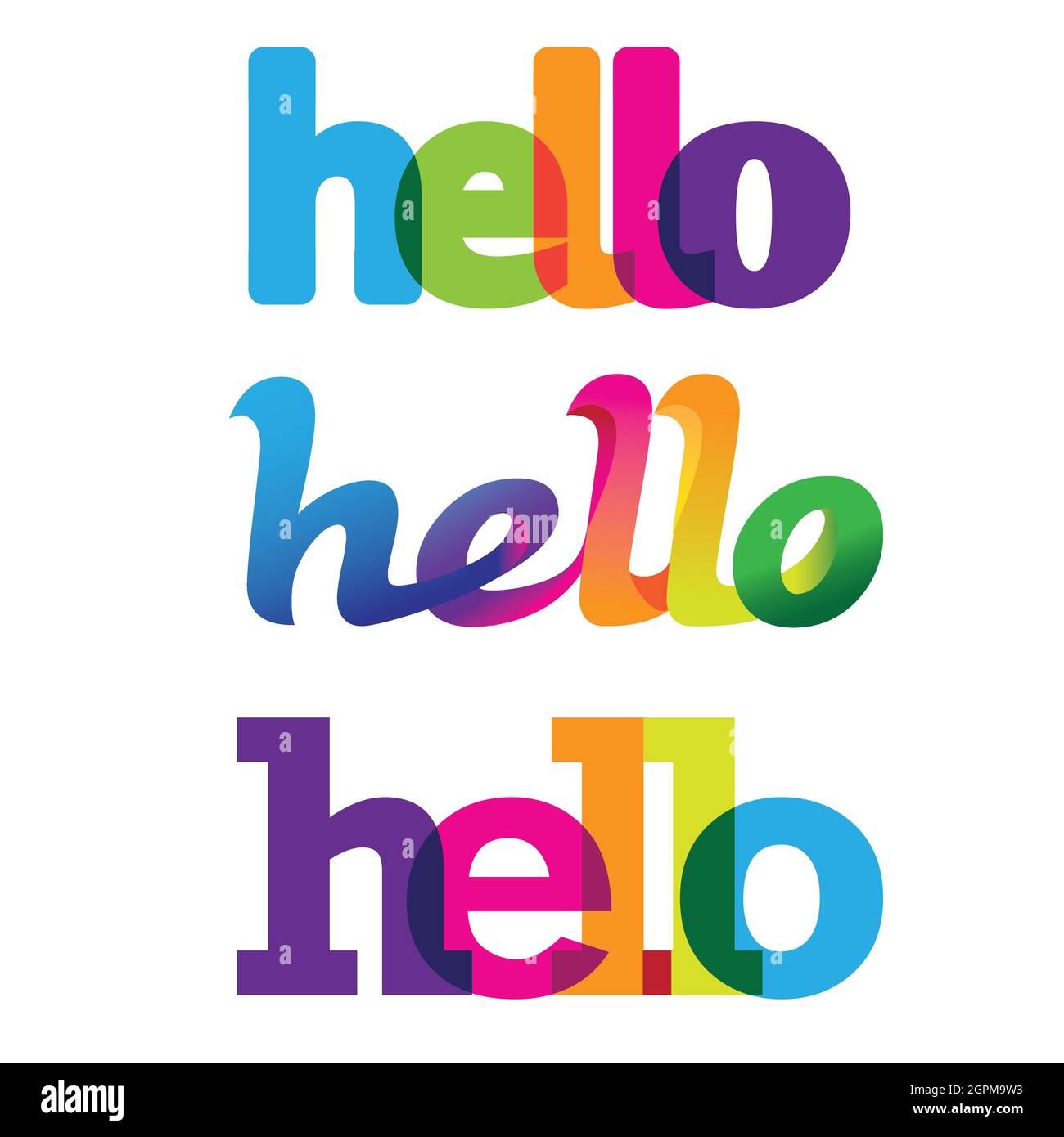 Hello greetings colorful wordmark designs Stock Vector Image & Art Alamy