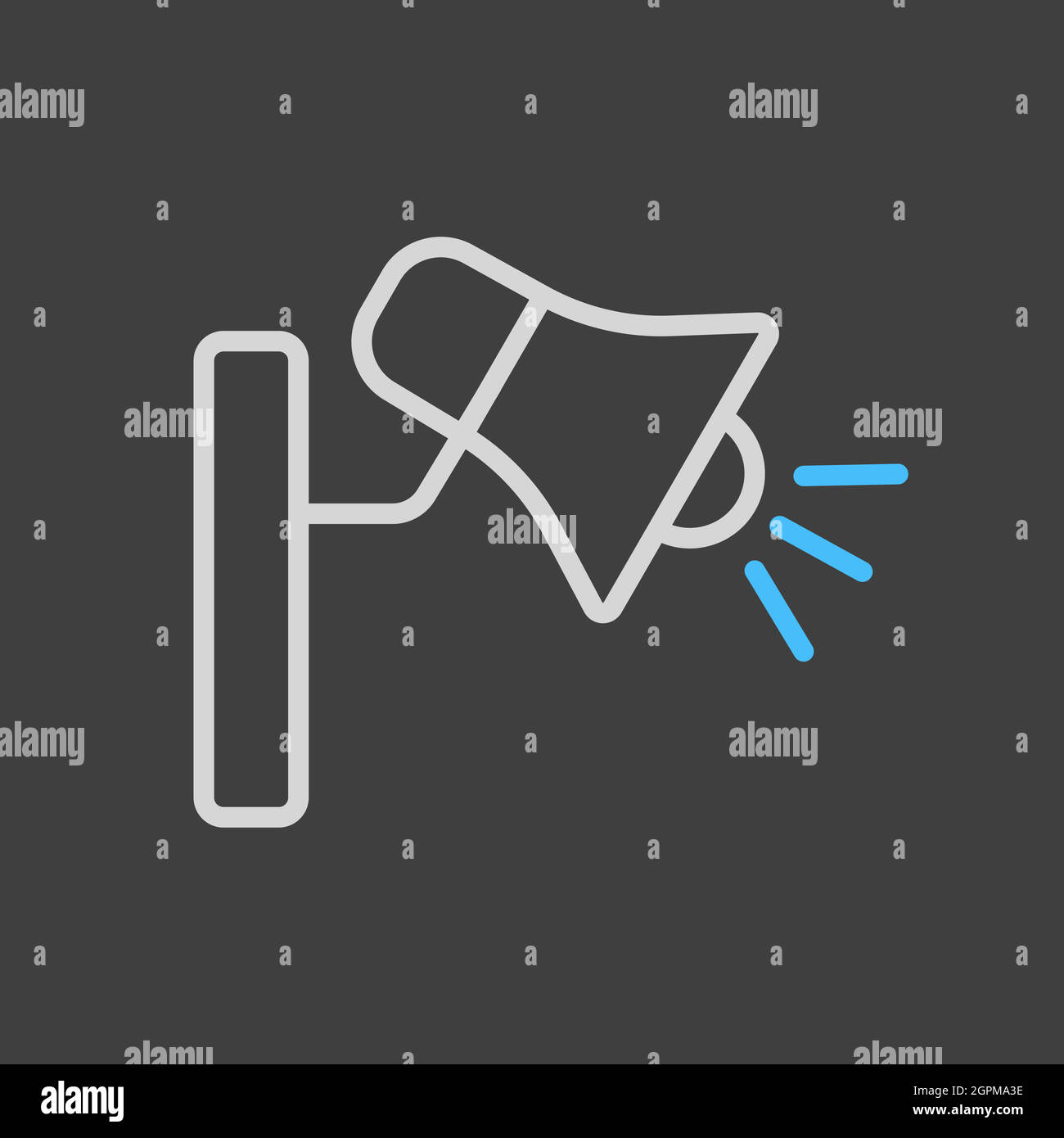 Loudspeaker or megaphone vector icon on dark background Stock Vector
