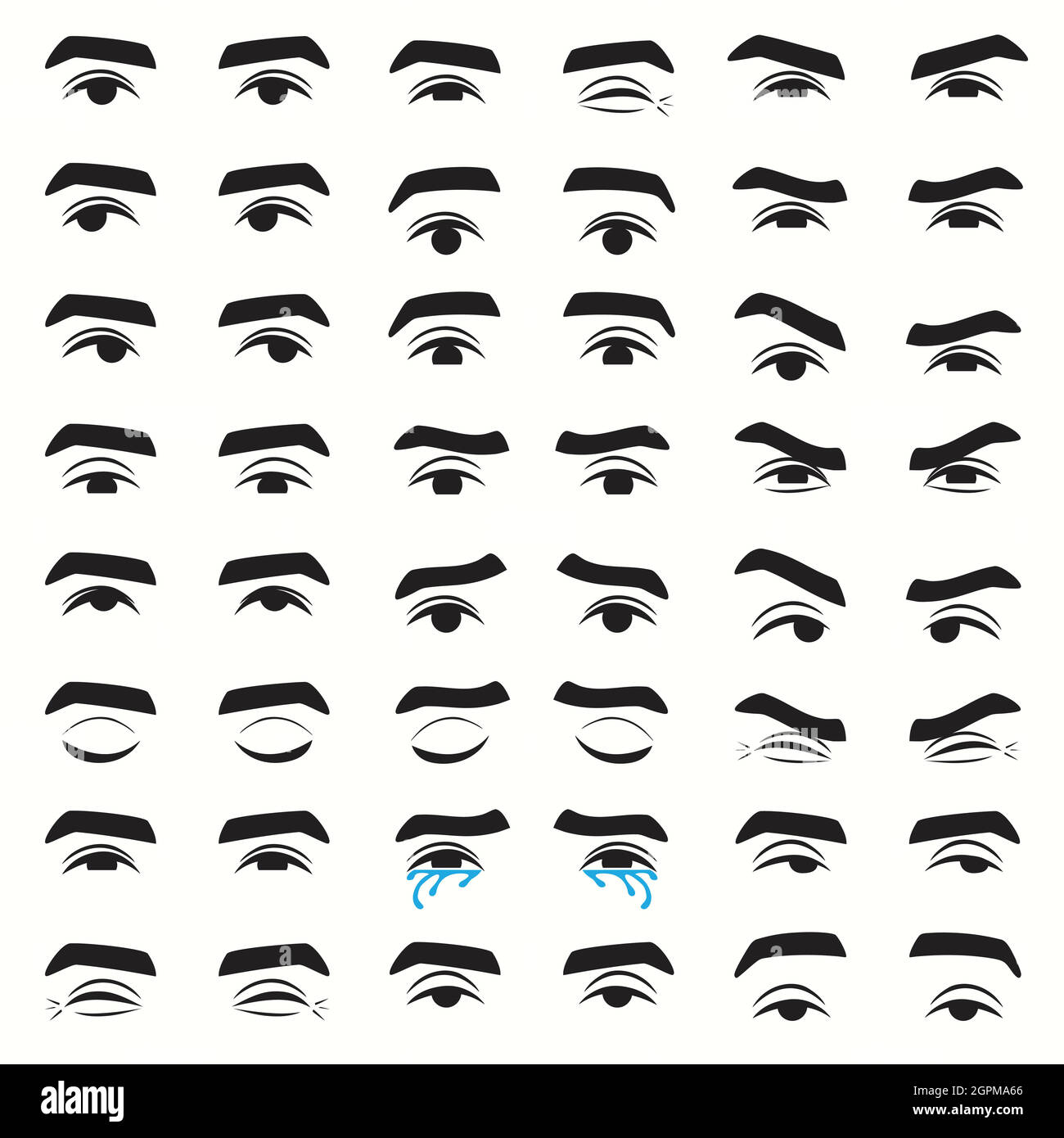 man eyes expressions Stock Vector