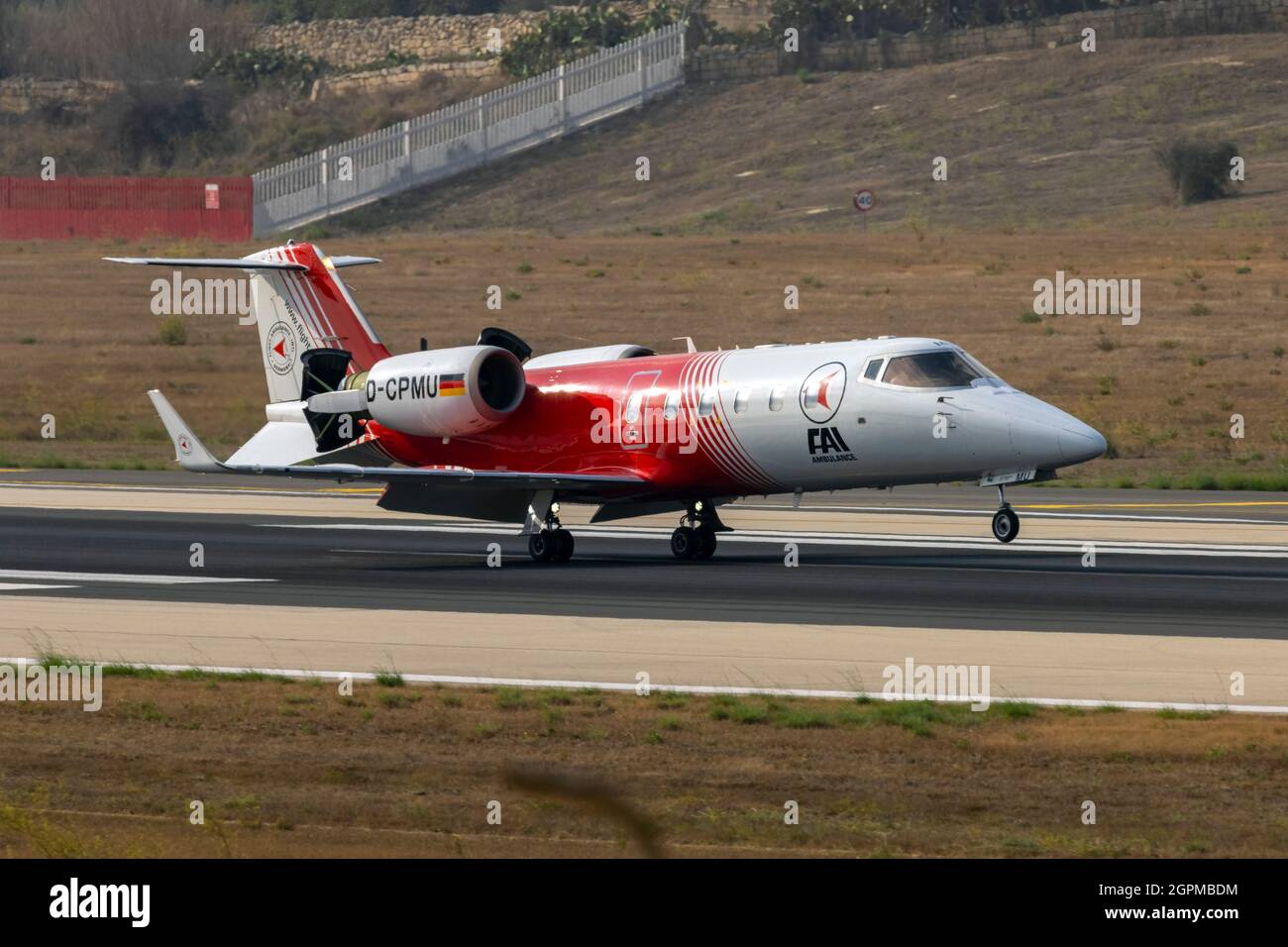 Fai (Flight Ambulance International) Learjet 60 (Reg: D-Cpmu) Arriving For  A Medevac Flight From Malta Stock Photo - Alamy