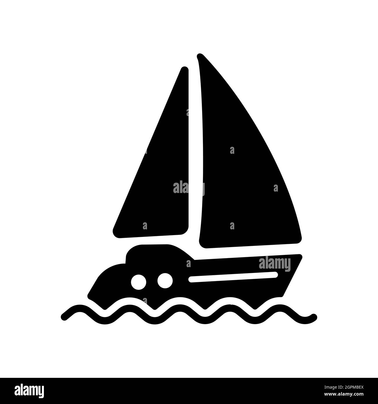 Sailing yacht flat vector glyph icon isolated Stock Vector Image & Art ...