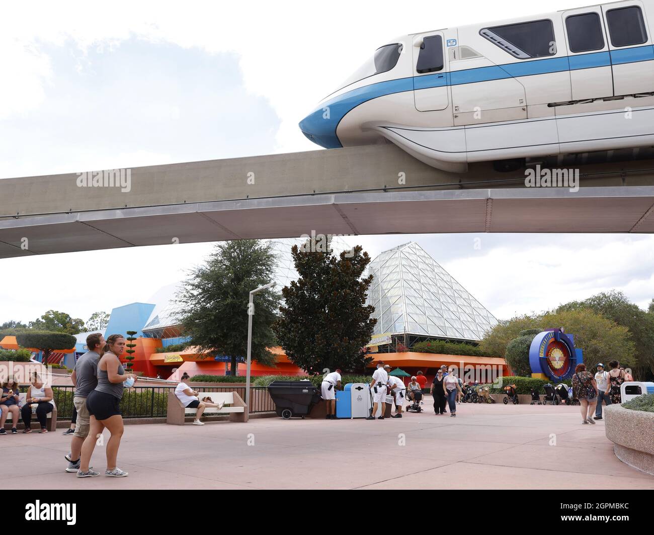 Orlando, United States. 29th Sep, 2021. The Walt Disney World Monorail System passes through Epcot theme park during 'The World's Most Magical Celebration' - the 50th anniversary of Walt Disney World Resort! on Wednesday, September 29, 2021 in Orlando, Florida. Photo by John Angelillo/UPI Credit: UPI/Alamy Live News Stock Photo