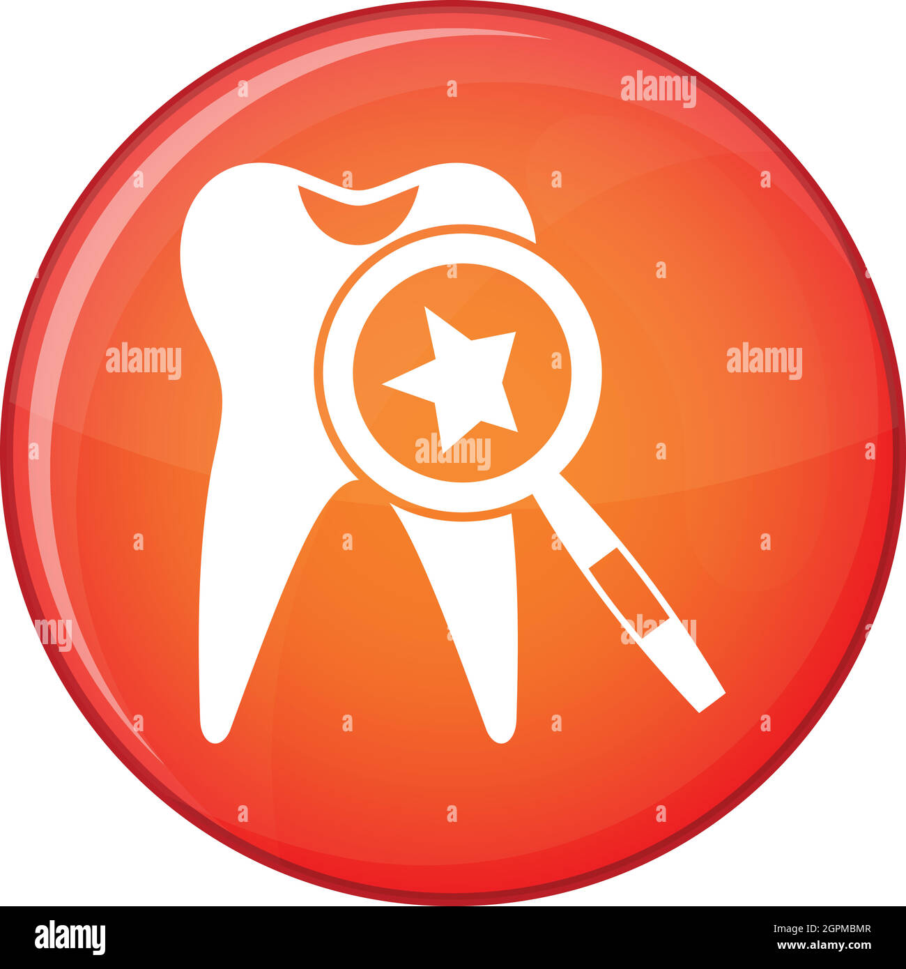 Tooth with magnifying glass icon, flat style Stock Vector Image & Art ...