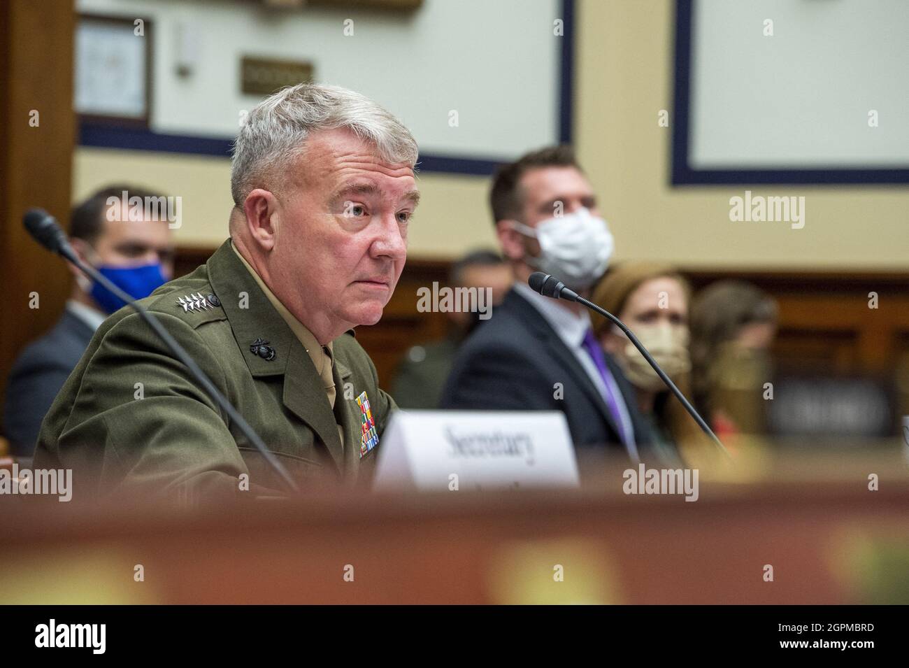 General Kenneth McKenzie Jr., USMC Commander, U.S. Central Command responds to questions during a House Armed Services Committee hearing on 'Ending the U.S. Military Mission in Afghanistan' in the Rayburn House Office Building in Washington, DC, USA, Wednesday, September 29, 2021. Photo by Rod Lamkey/Pool via CNP/ABACAPRESS.COM Stock Photo