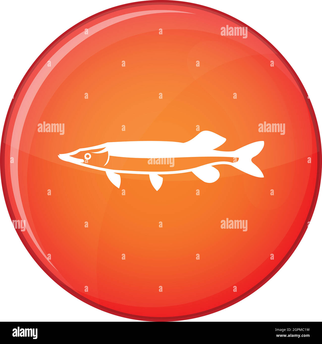 Saury icon, flat style Stock Vector