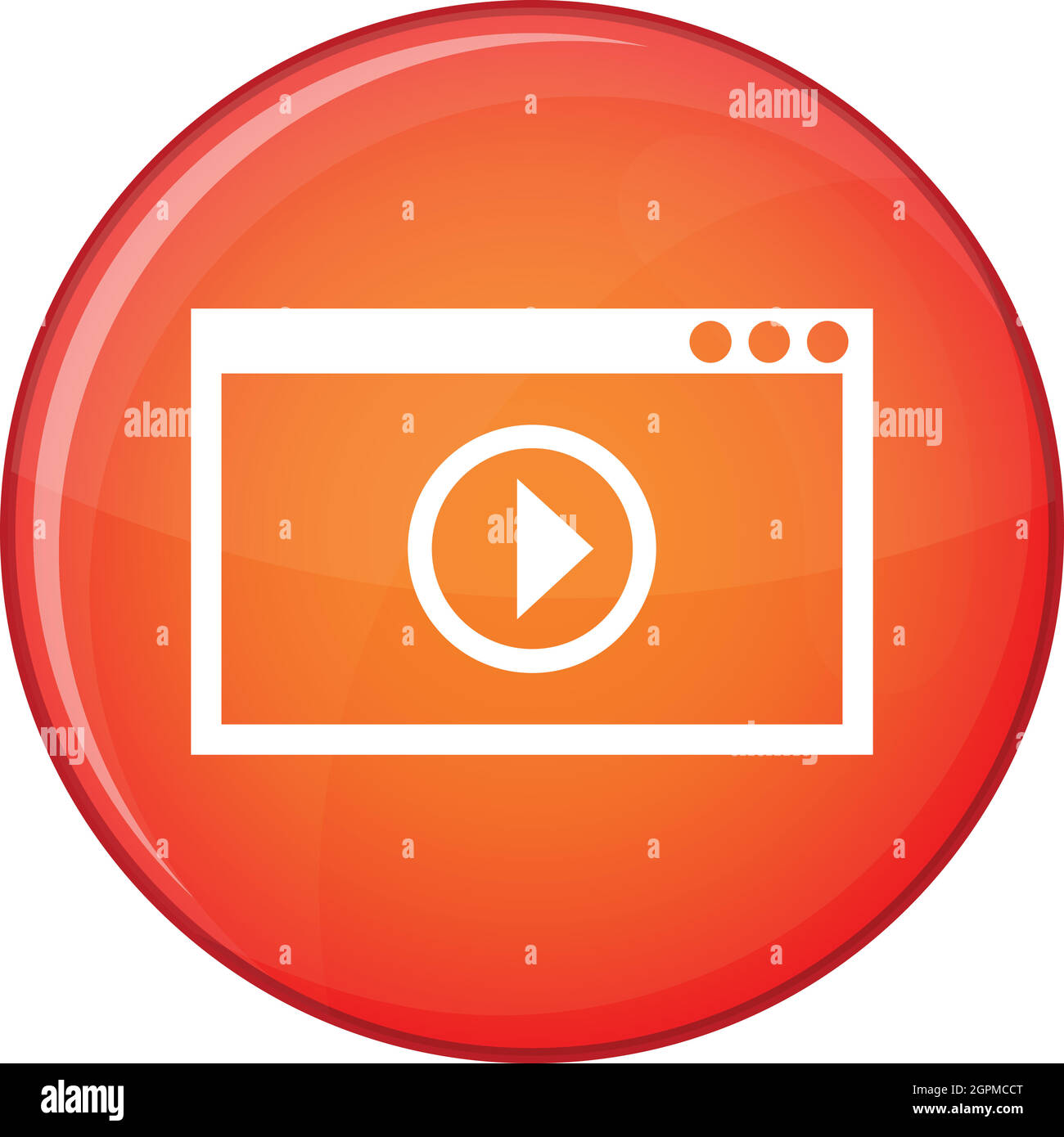Program for video playback icon, flat style Stock Vector