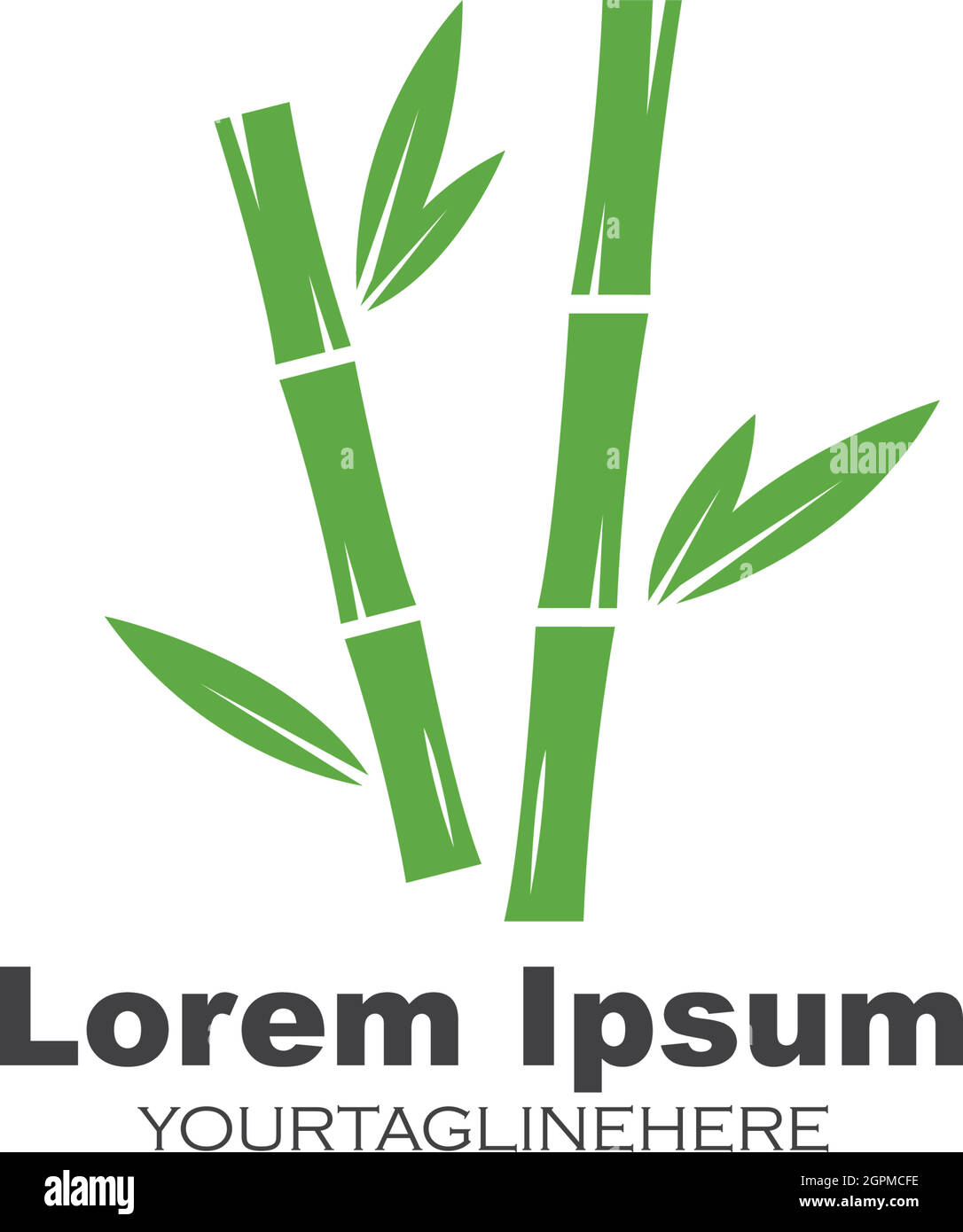 Bamboo with green leaf vector icon Stock Vector