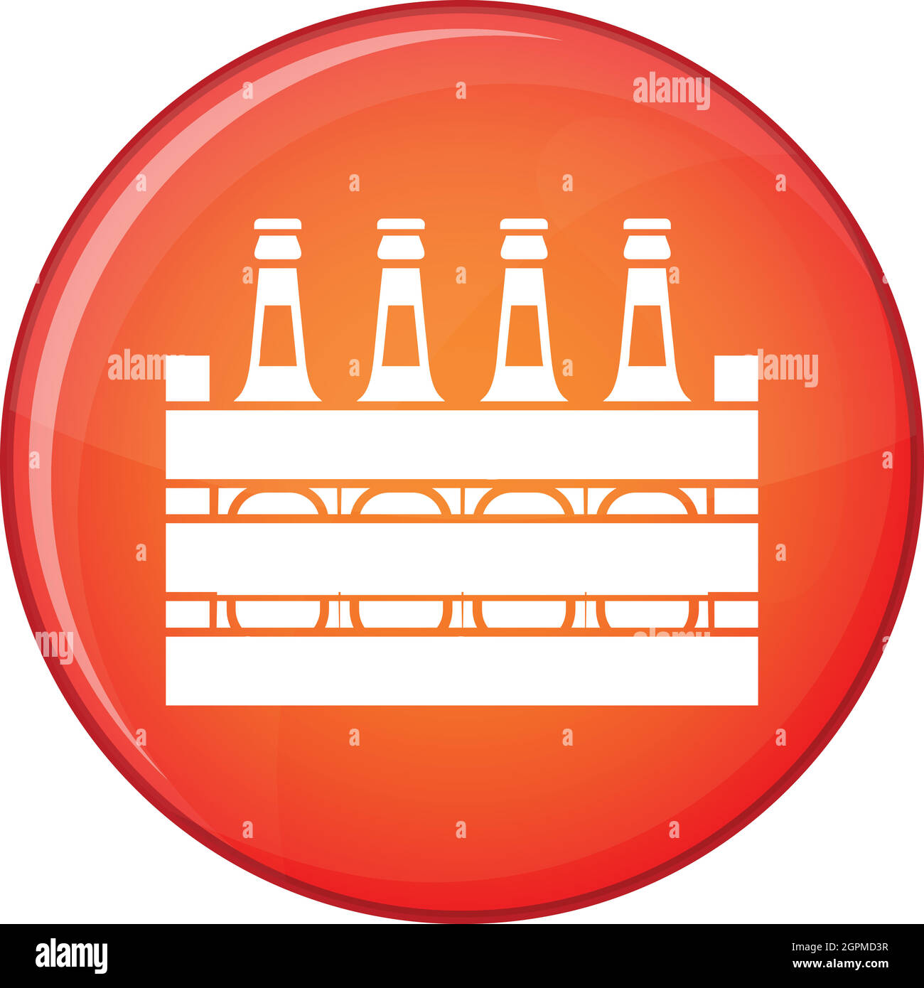 Beer wooden box icon, flat style Stock Vector