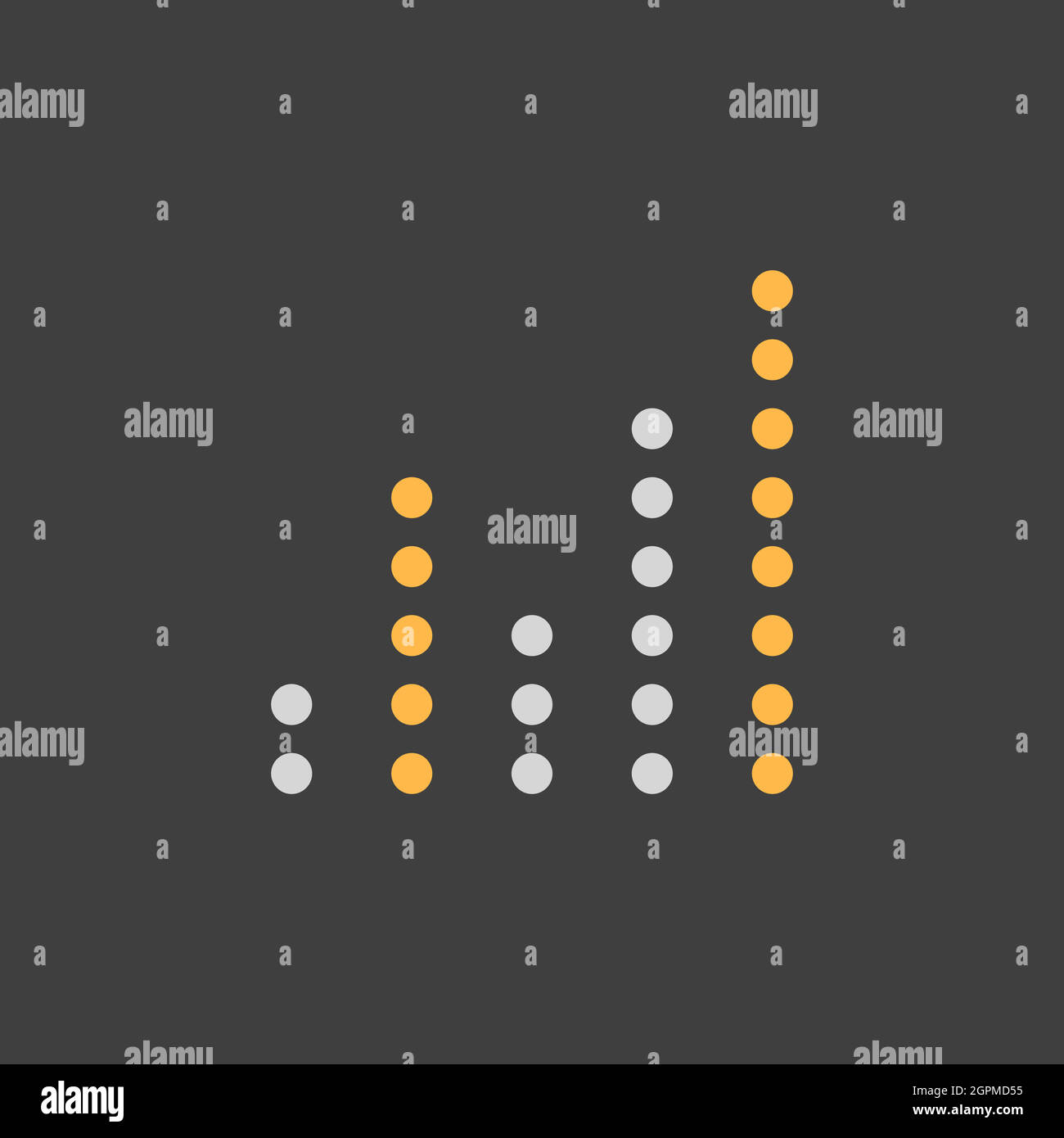 Equalizer, frequency with dots vector icon on dark background Stock Vector