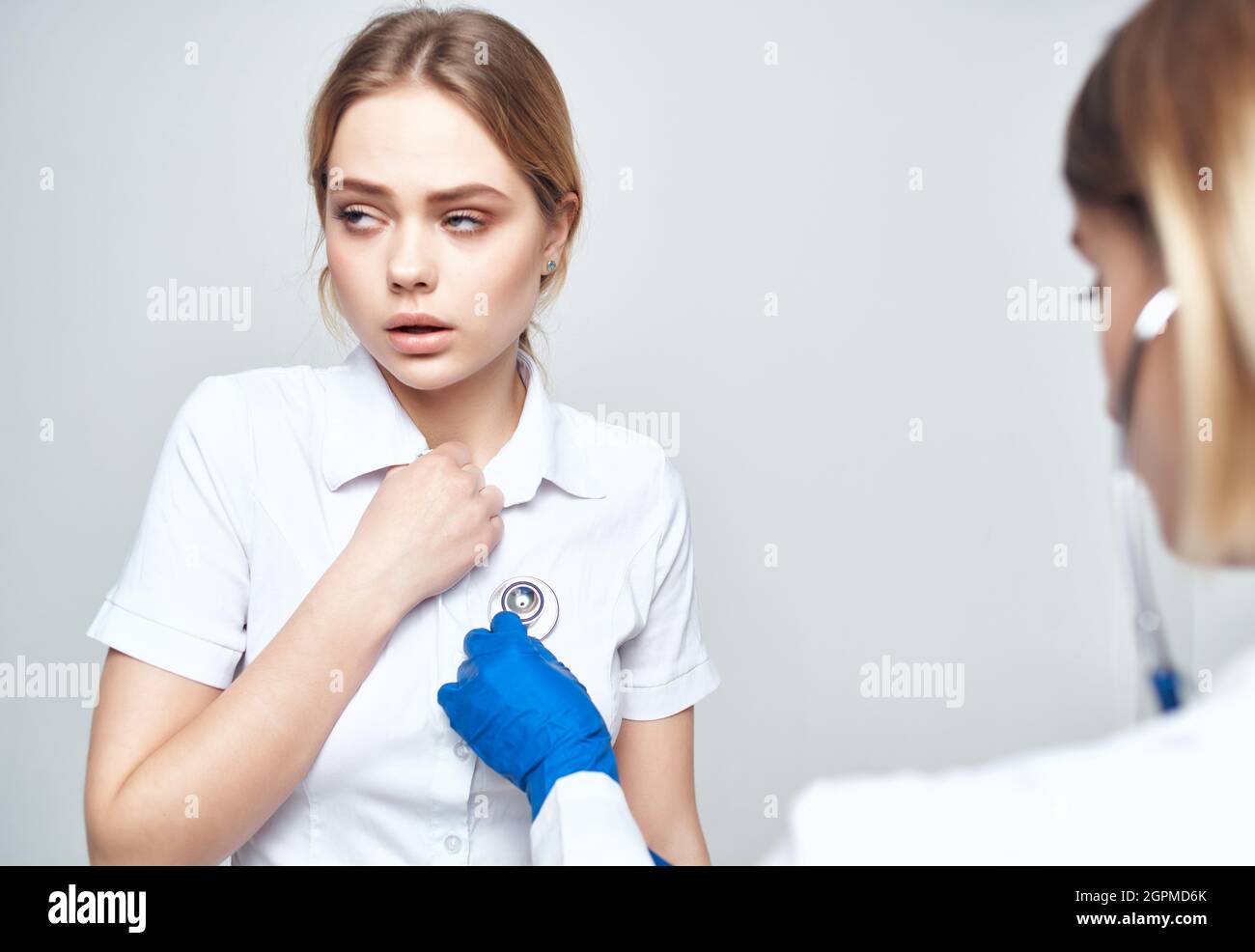 doctor health diagnostics analysis isolated background Stock Photo - Alamy