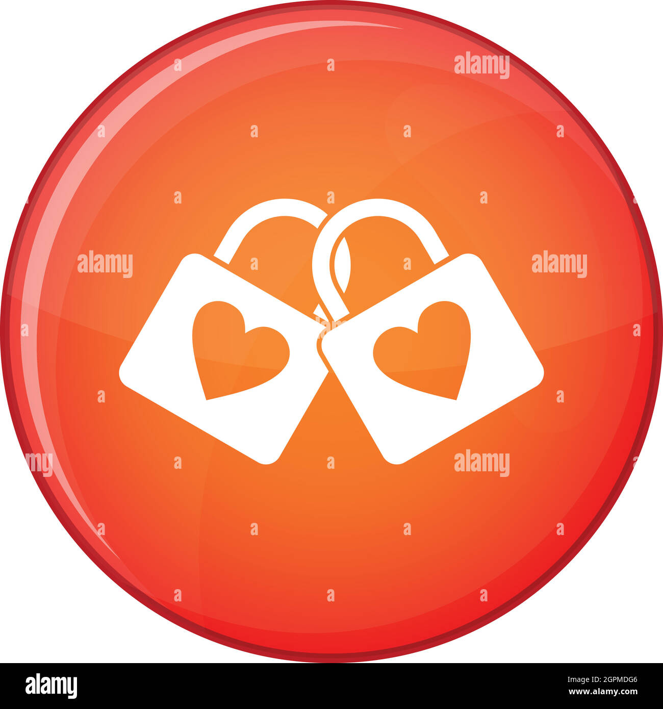 Two locked padlocks with hearts icon, flat style Stock Vector Image ...