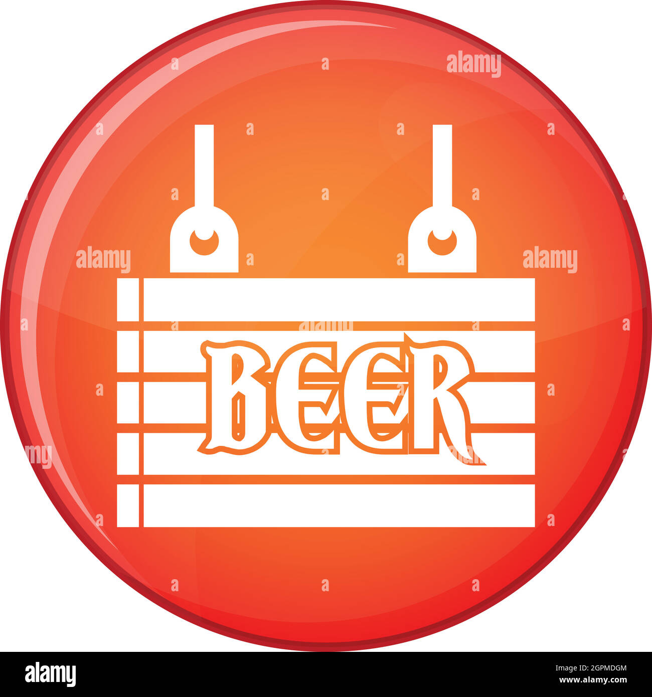 Street signboard of beer icon, flat style Stock Vector