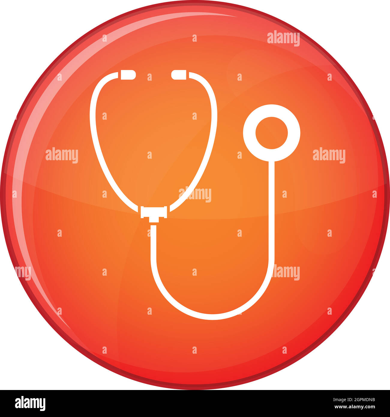 Phonendoscope icon, flat style Stock Vector