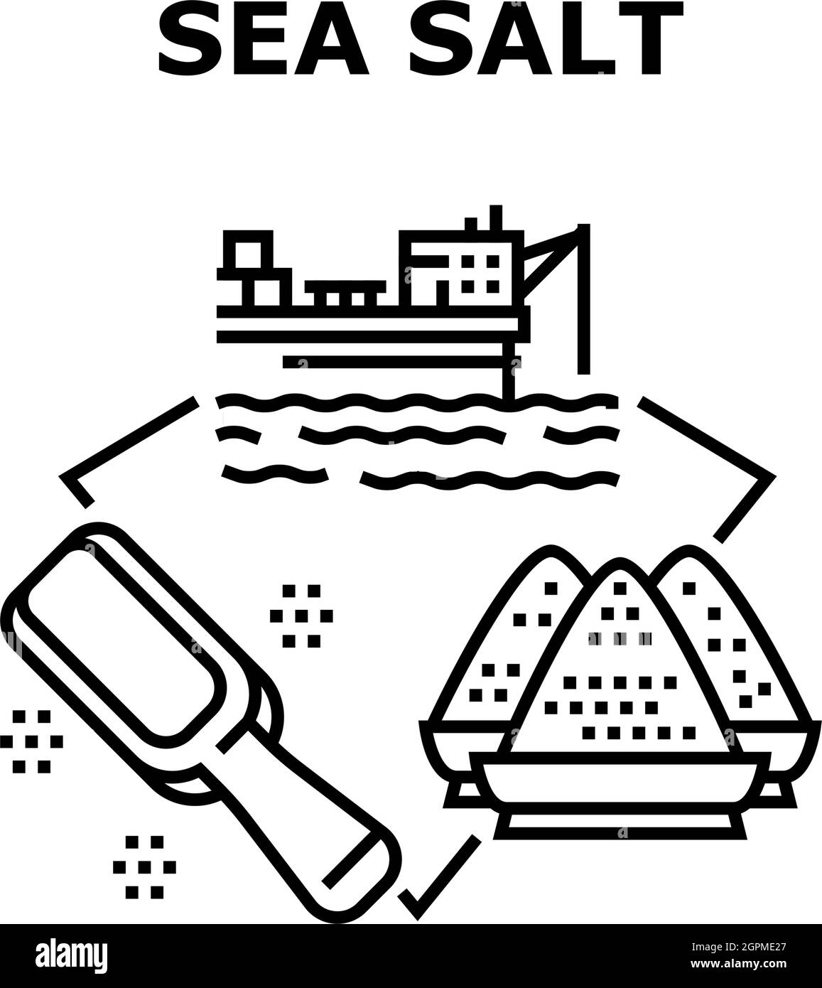 Sea Salt Production Concept Color Illustration Stock Vector Image & Art Alamy