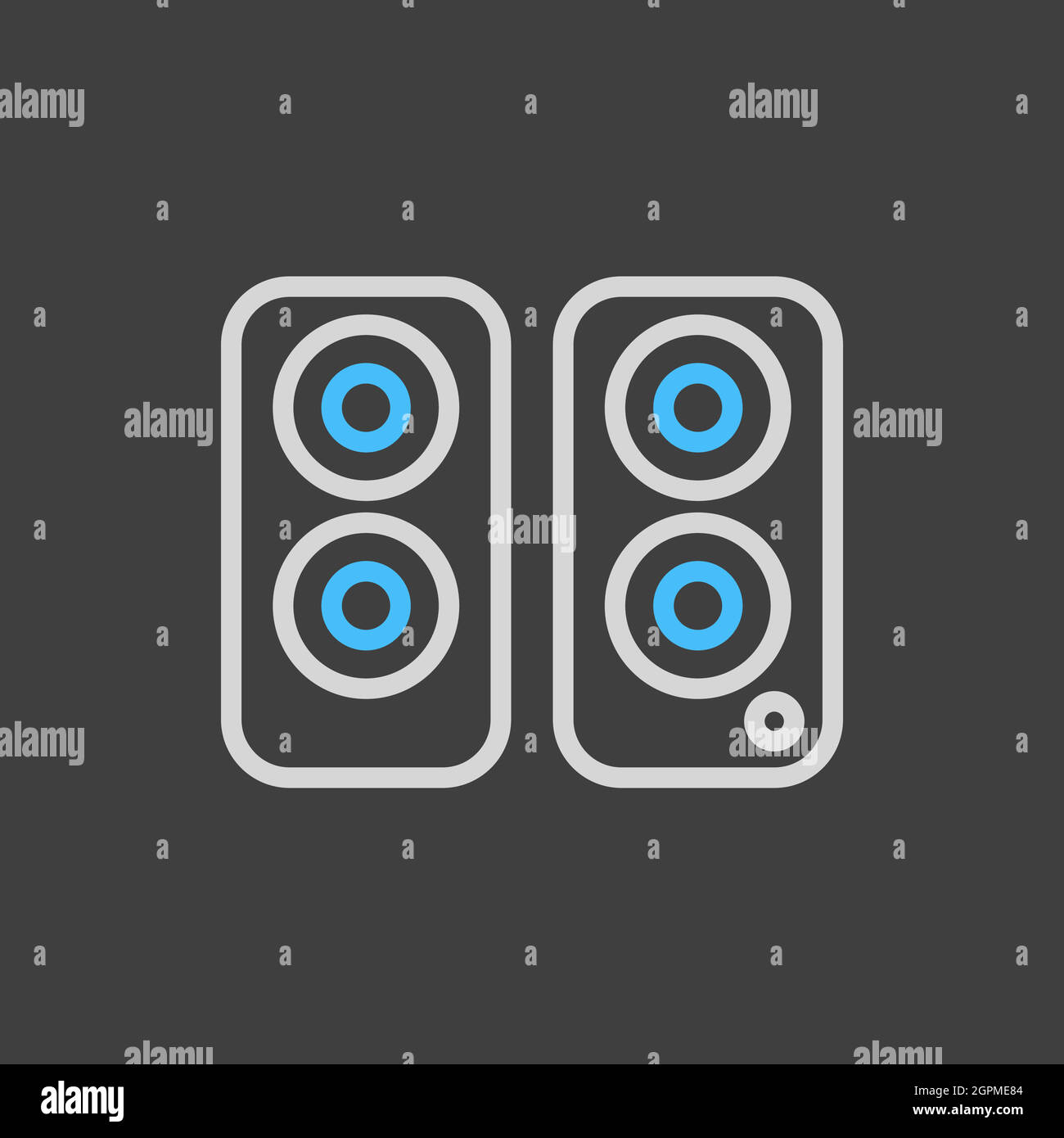 Two acoustic speaker vector flat icon on dark background Stock Vector ...
