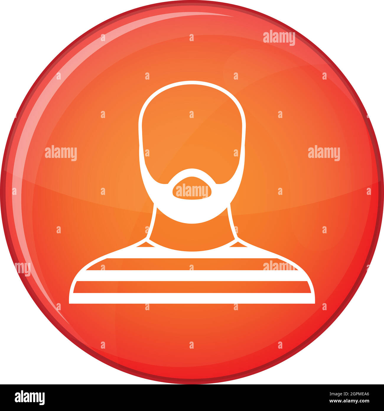 Bearded man in prison garb icon, flat style Stock Vector