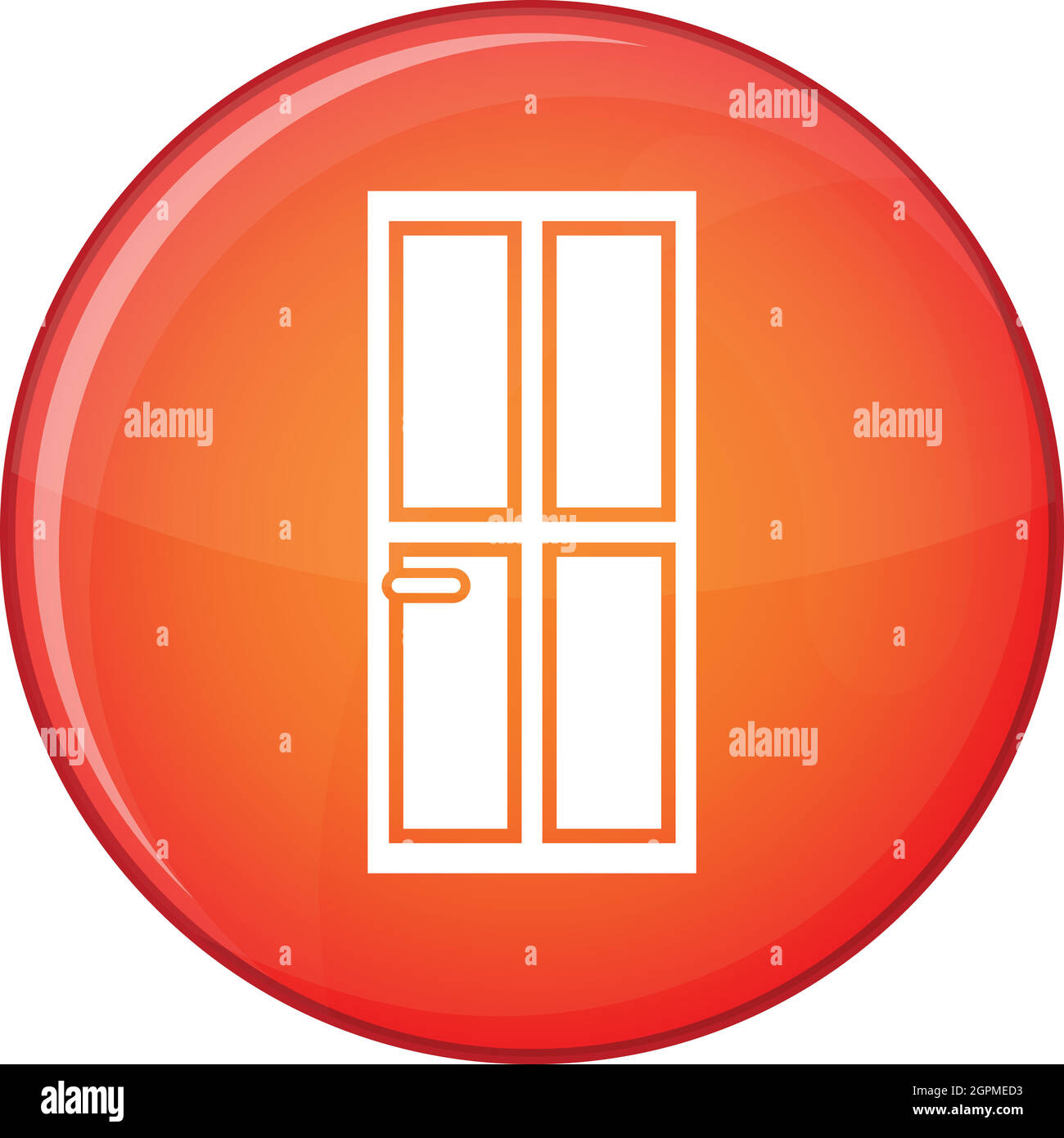 Glass door icon, flat style Stock Vector