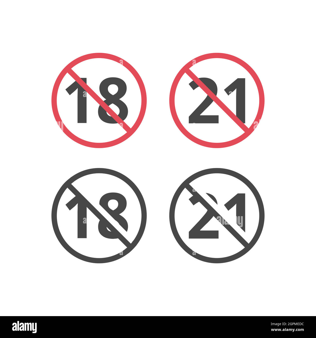 No underaged red prohibition vector sign Stock Vector