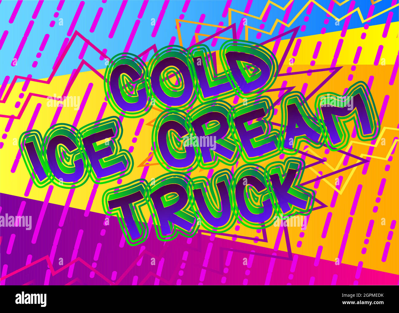 Cold Ice Cream Truck Comic book style text Stock Vector Image & Art