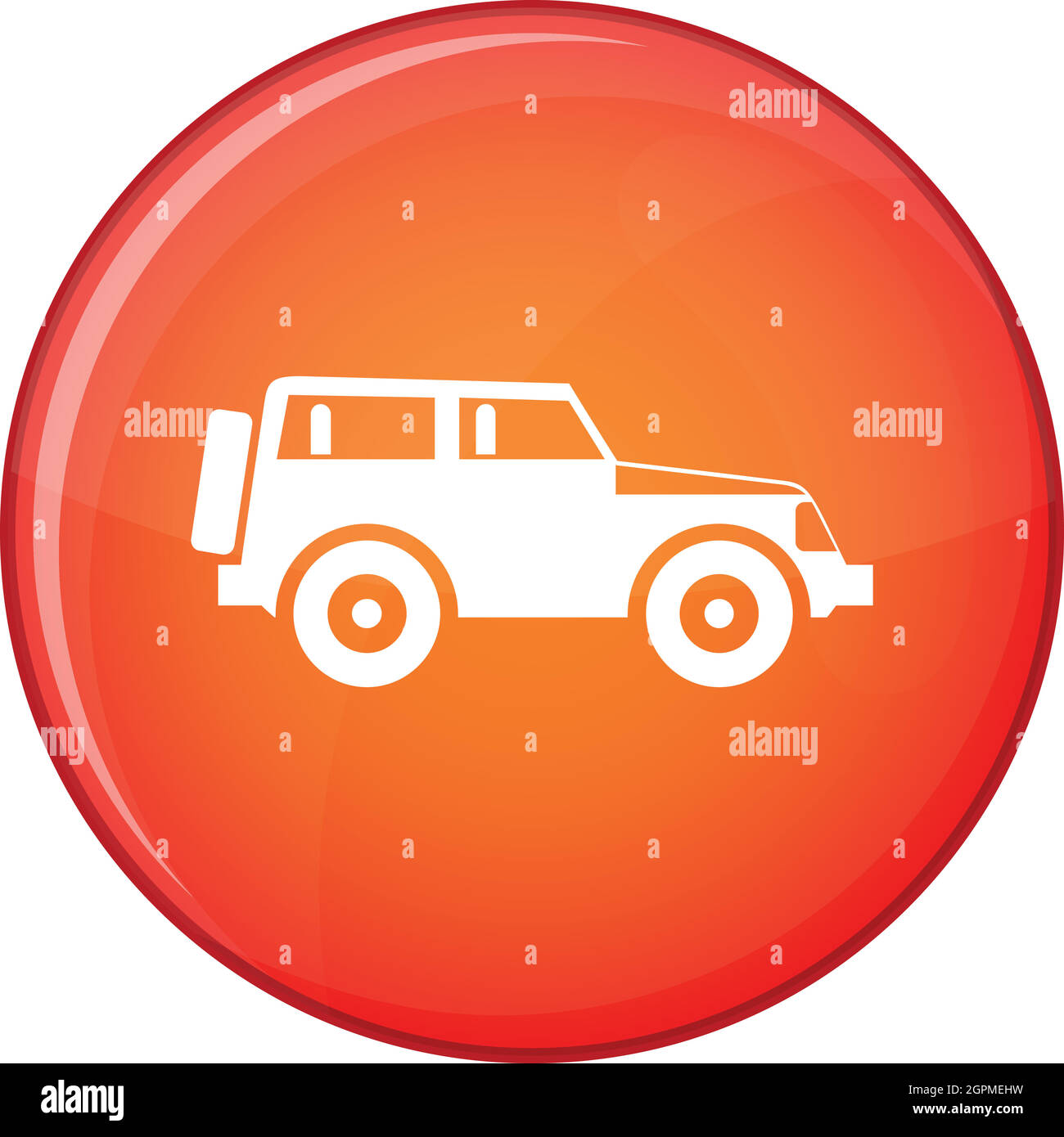 Jeep icon, flat style Stock Vector