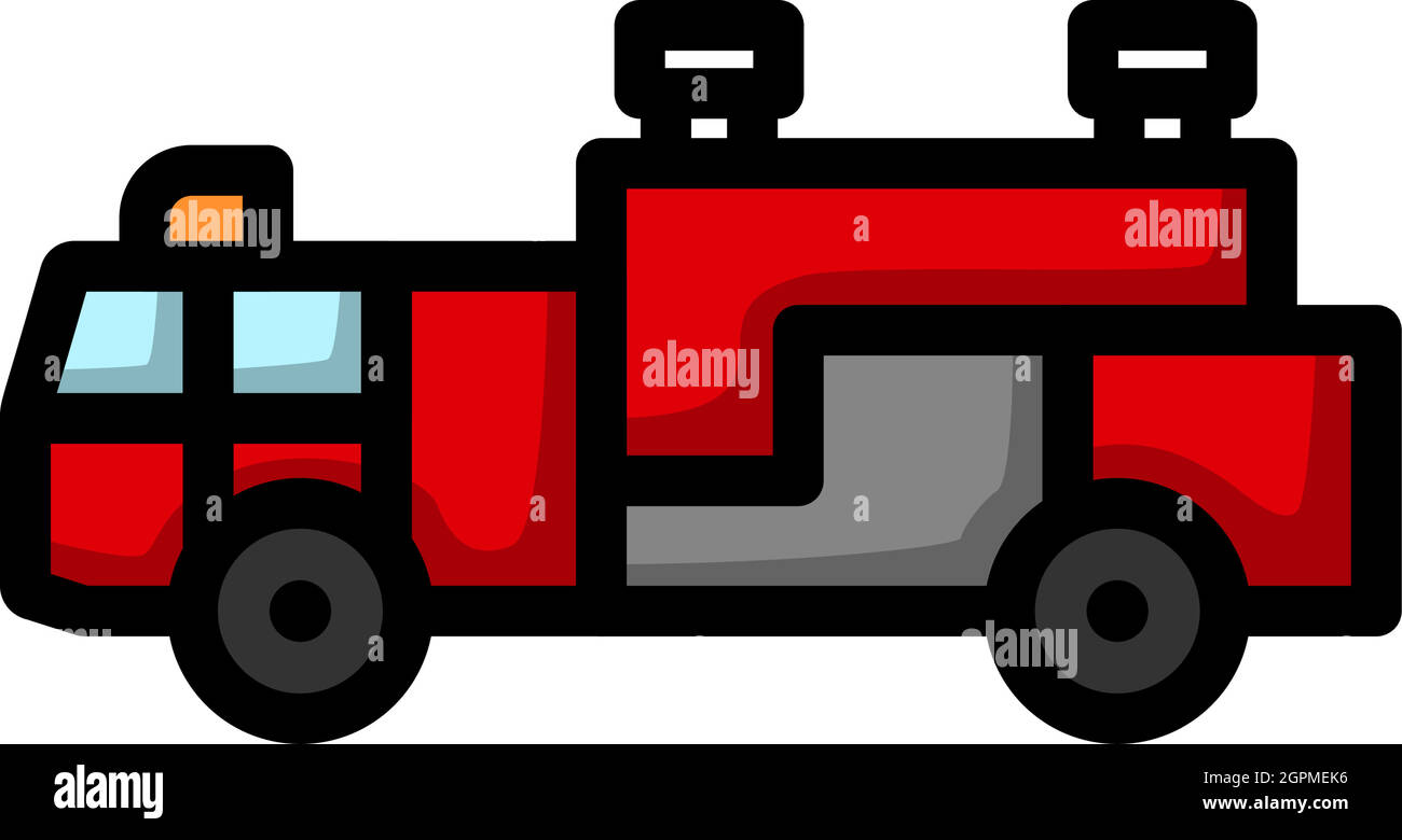 Fire Service Truck Icon Stock Vector