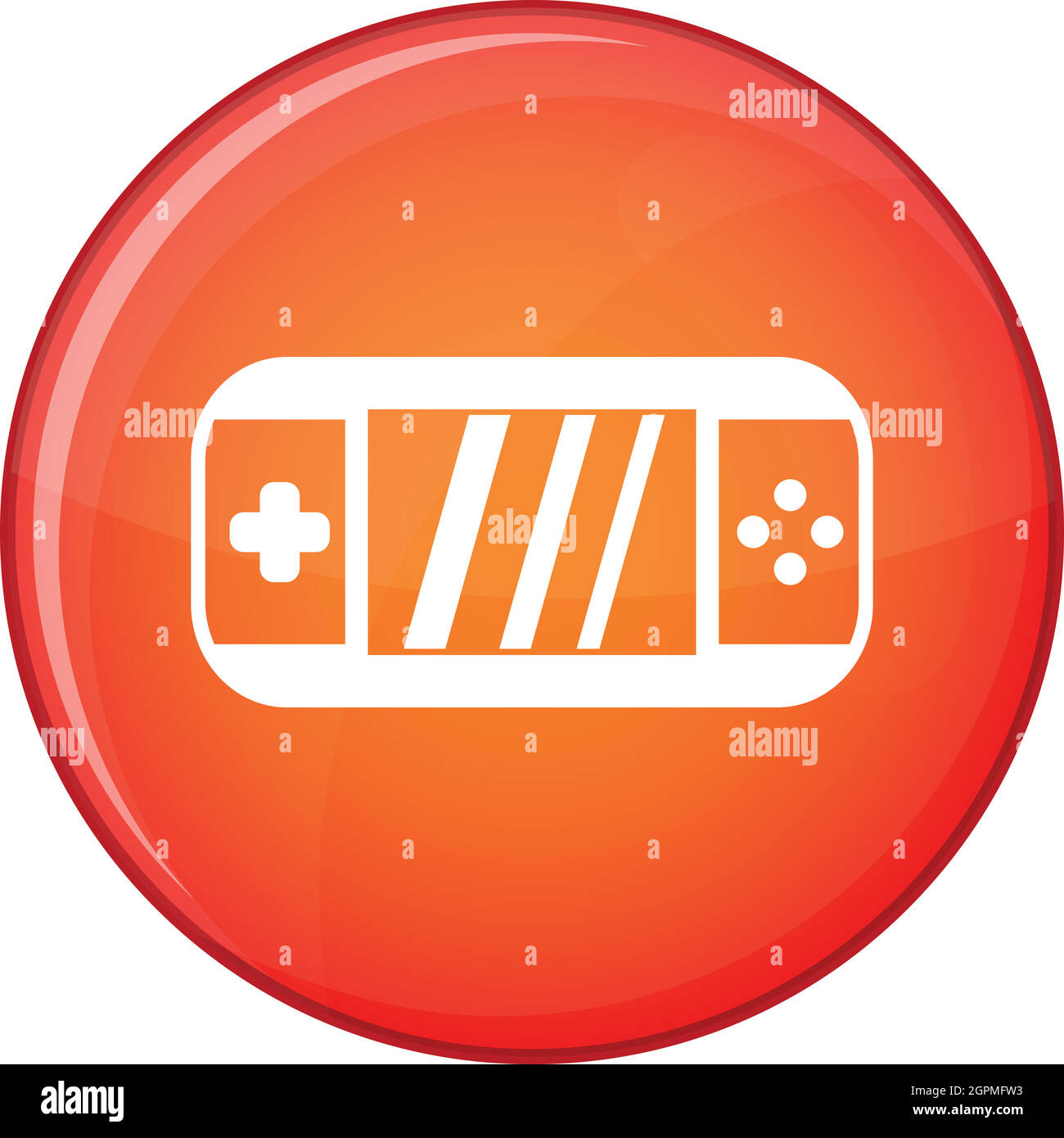 Portable video game console icon, flat style Stock Vector