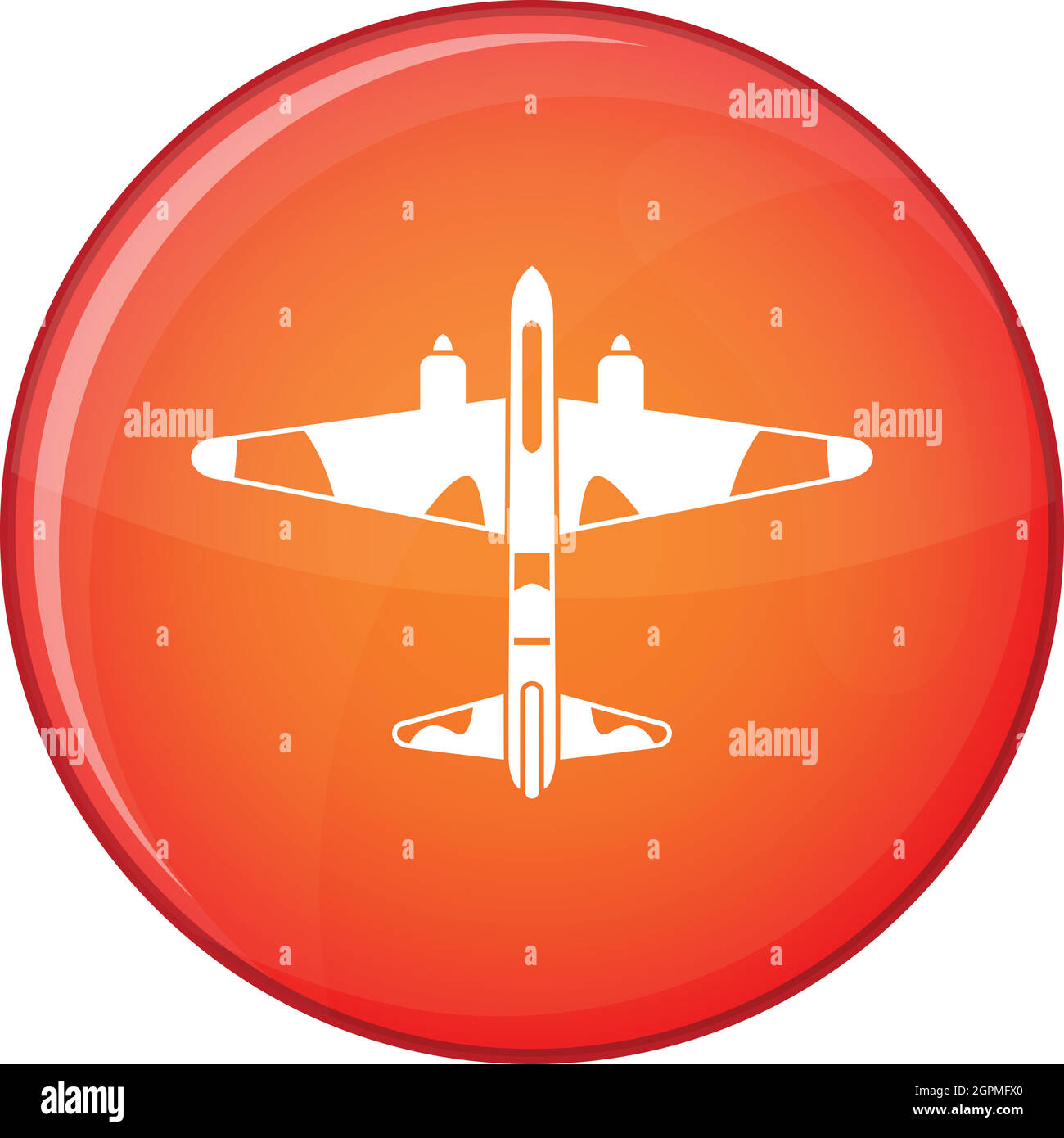 Military fighter aircraft icon, flat style Stock Vector