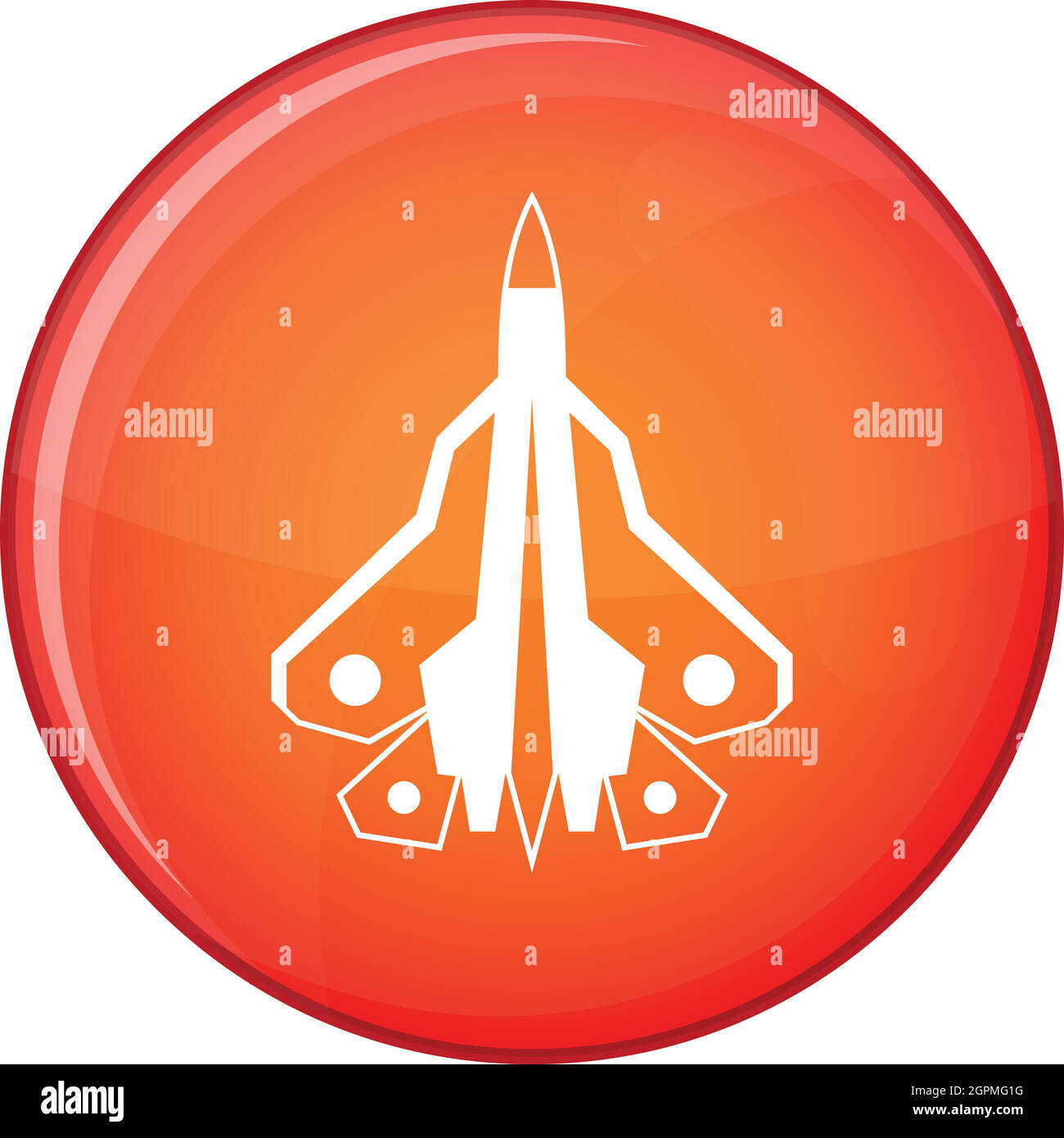 Military fighter plane icon, flat style Stock Vector