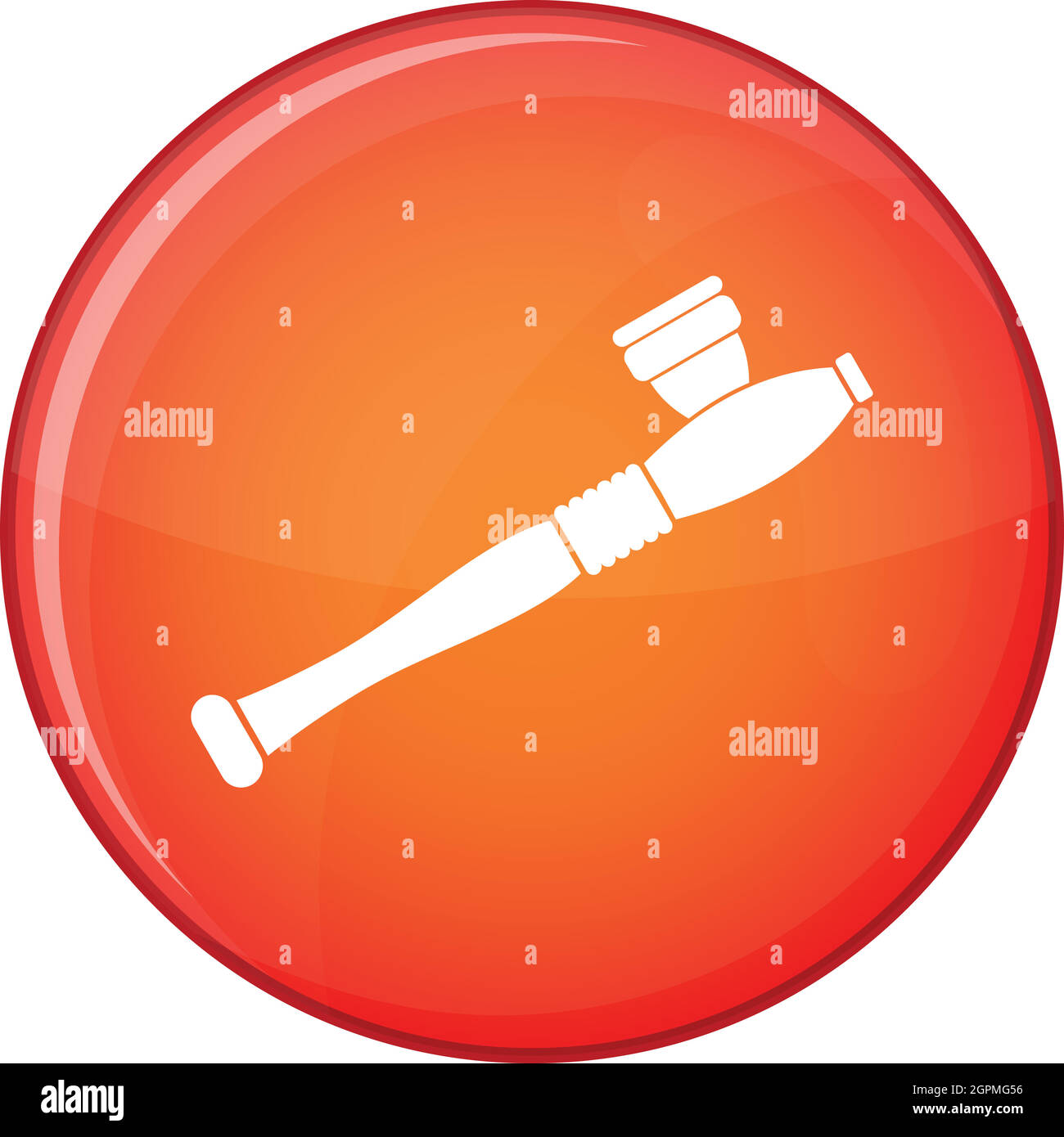 Pipe for smoking marijuana icon, flat style Stock Vector