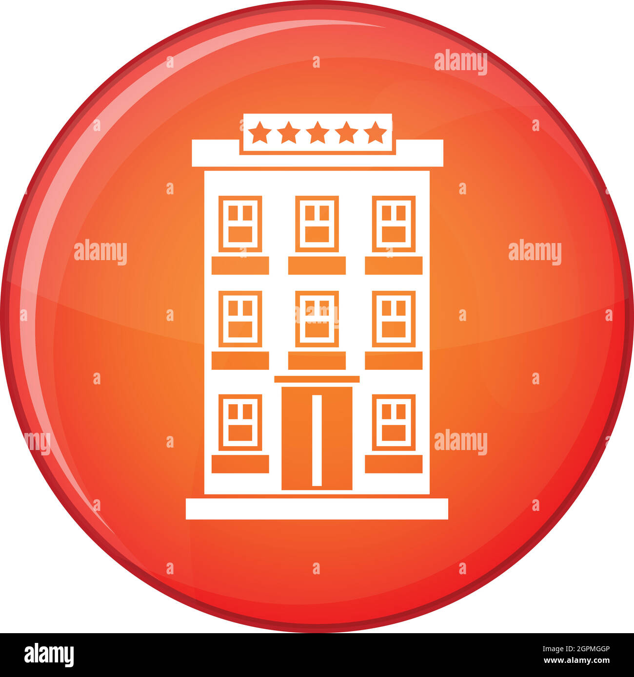 Hotel building icon, flat style Stock Vector