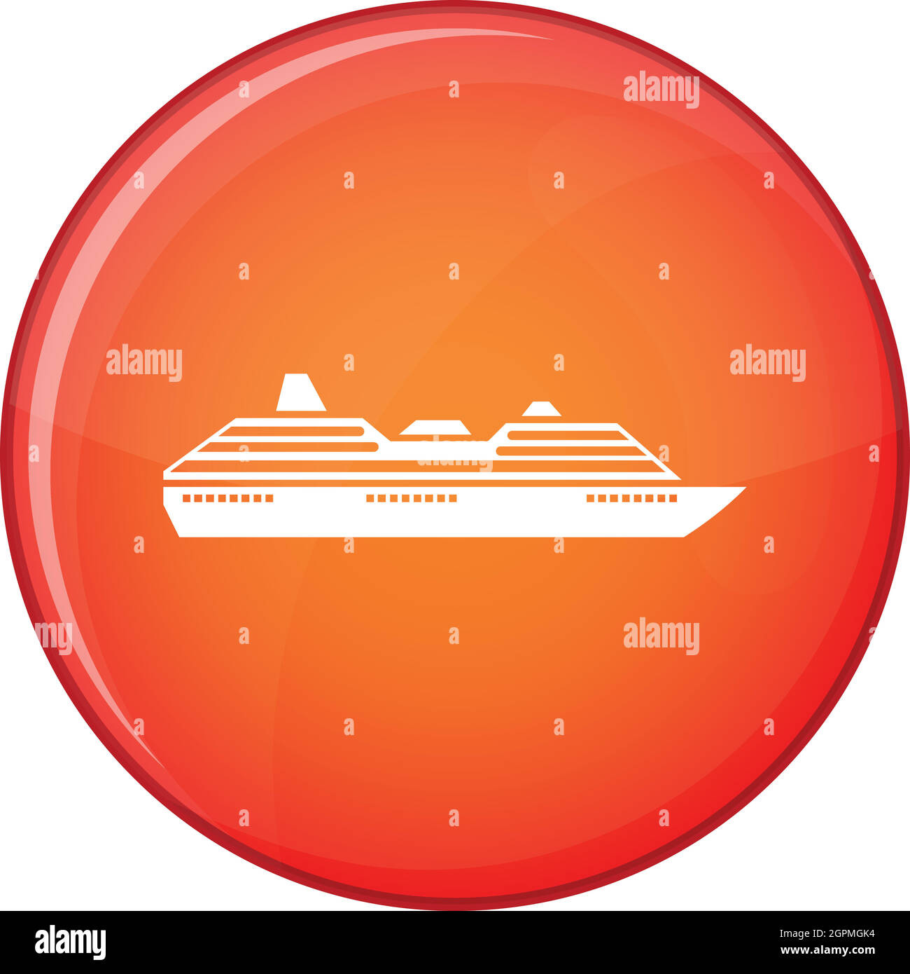 Cruise ship icon, flat style Stock Vector