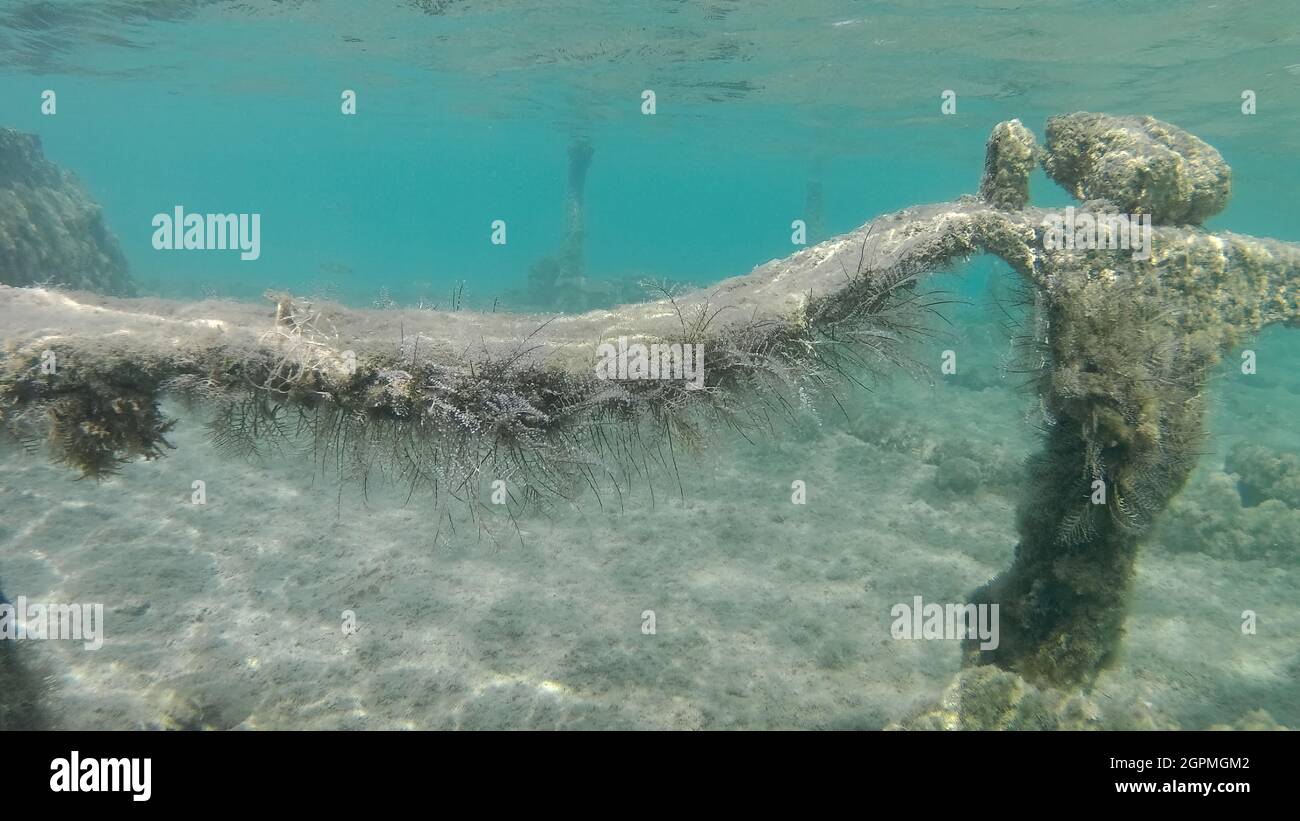 Shipwreck in golden beach messinia Stock Photo - Alamy