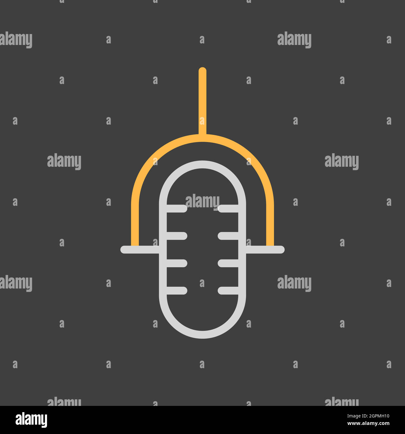 Retro microphone vector flat icon on dark background Stock Vector