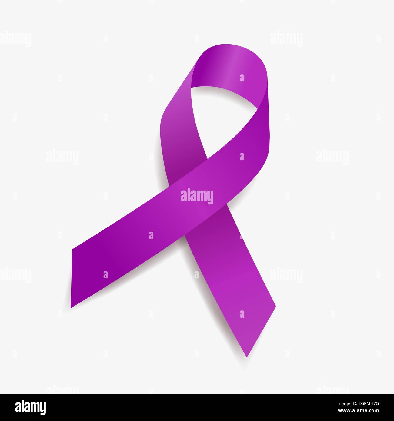 Purple ribbon awareness Bladder cancer, Alzheimer s, Cystic Fibrosis, Lupus, Epilepsy, Domestic Violence. Isolated on white background. Vector illustr Stock Vector