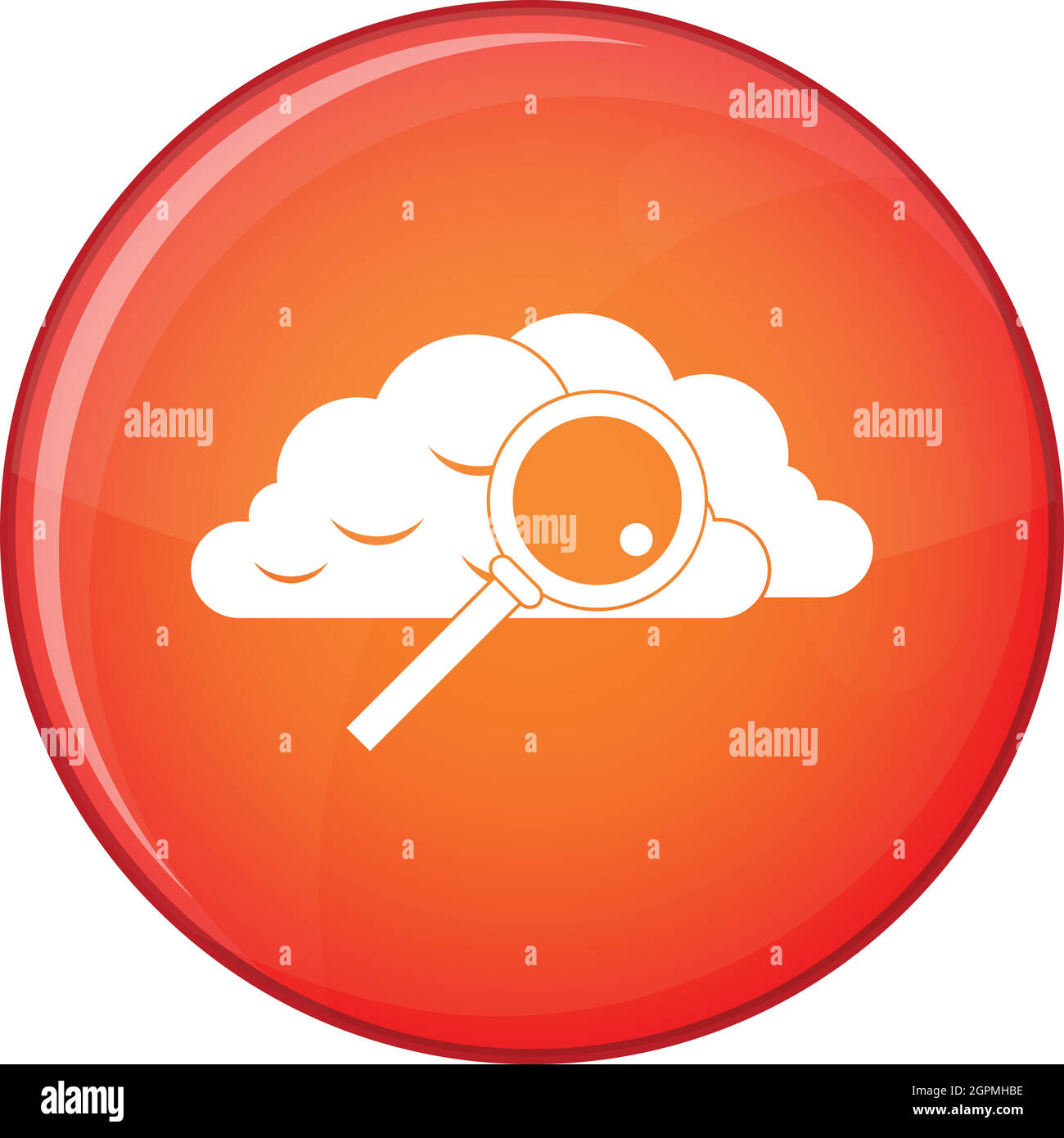 Cloud with magnifying glass icon, flat style Stock Vector Image & Art ...