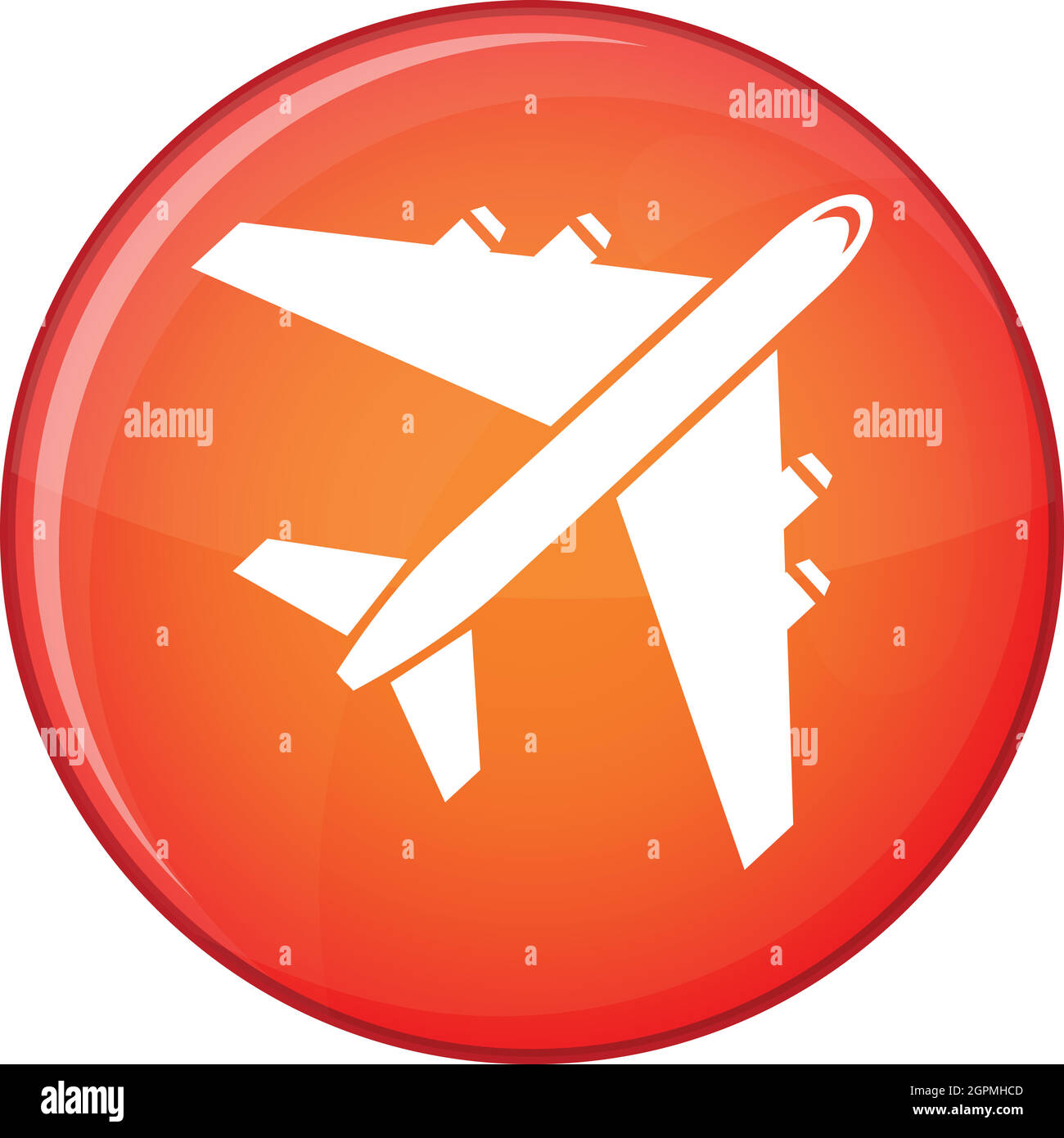 Passenger airliner icon, flat style Stock Vector