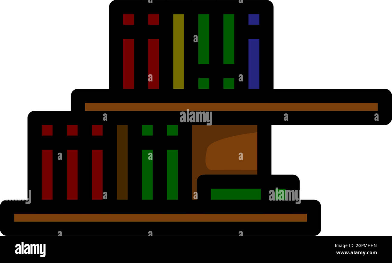 Wall Bookshelf Icon Stock Vector
