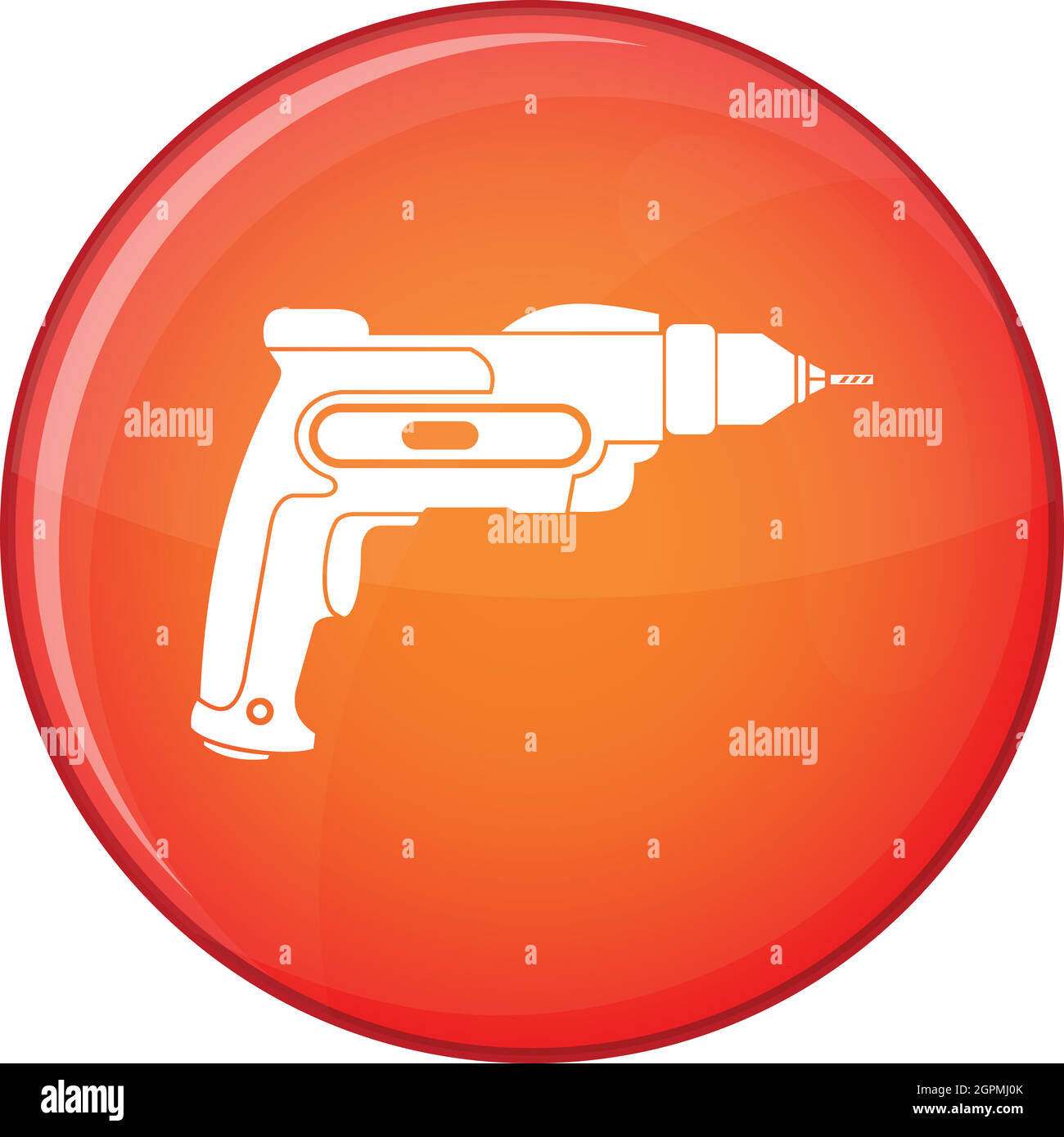 Hand drill icon, flat style Stock Vector